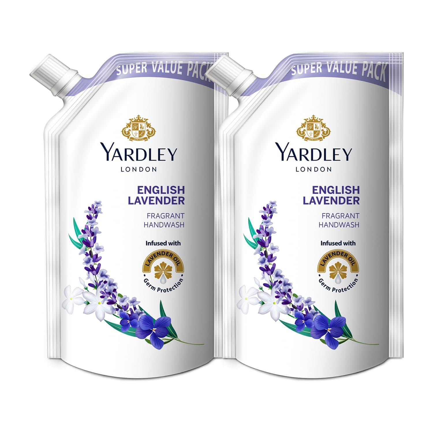 English Lavender 675ml Pack of 2 Fragrant Handwash| Infused with Pure Lavender Oil| Germ Protection| For Soft & Fragrant Skin