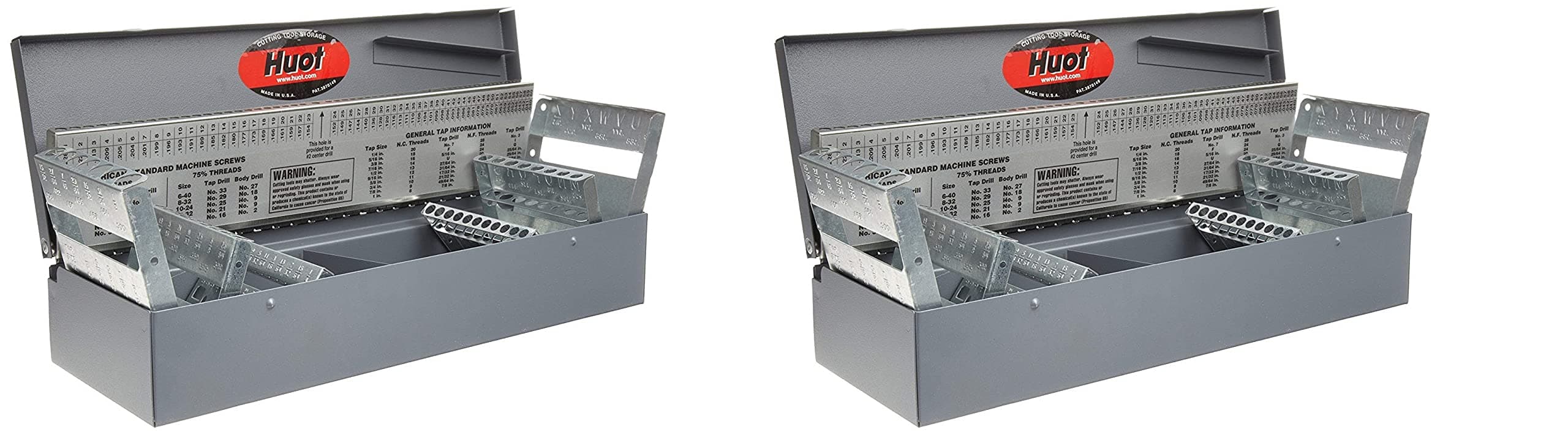 Huot 11700 Combination Jobber Length Drill Bit Index for Sizes 1/16" to 1/2" in 1/64" Increments, A to Z, and #1 to #60 (2)