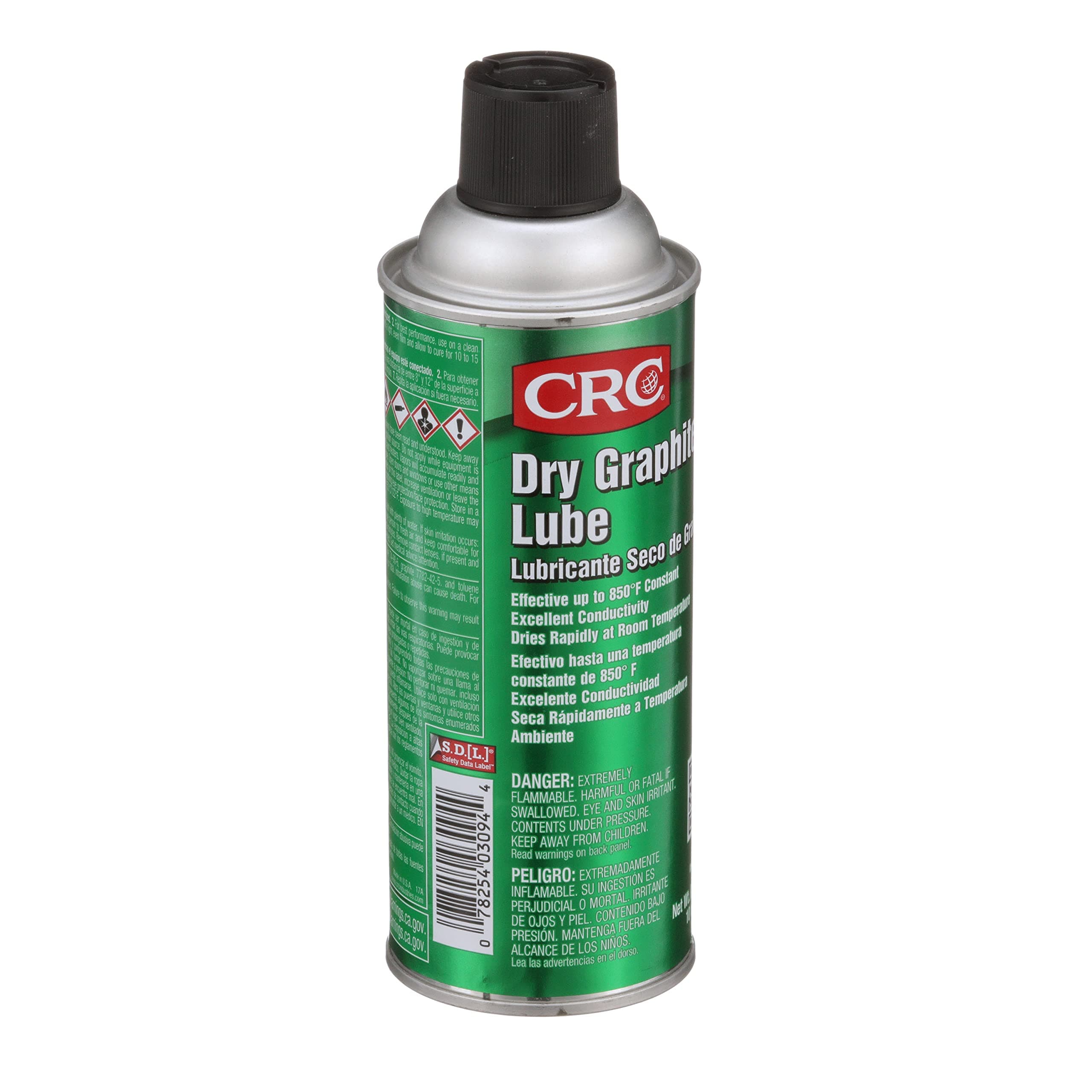 CRC Dry Graphite Lube, 10 oz Aerosol Can, Black by CRC