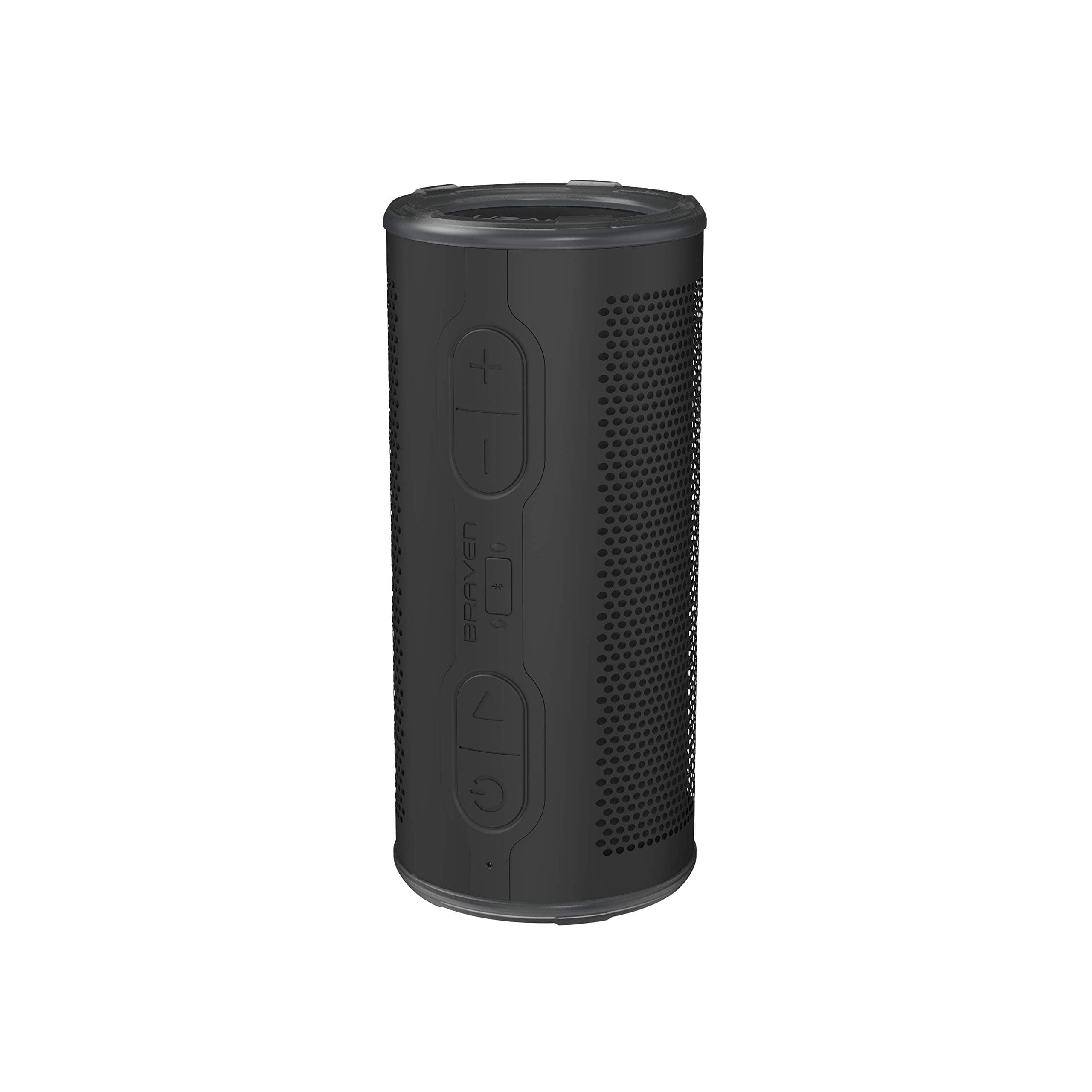 BRV-360 IP67 Waterproof Bluetooth Speaker Ideal for Backpacks 5000 mAh Battery to Charge Smartphone - Black