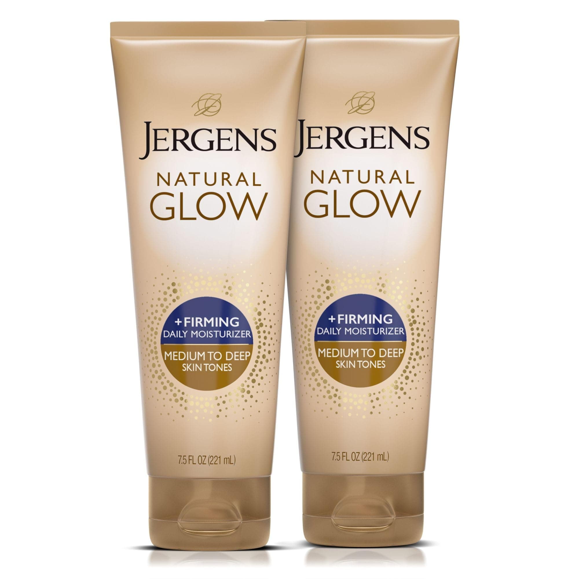 Jergens Natural Glow +FIRMING Self Tanner Body Lotion, Medium to Tan Skin Tone, Sunless Tanning Moisturizer, featuring Collagen and Elastin, Helps to Visibly Reduce Cellulite, 7.5 Fl Oz (Pack of 2)