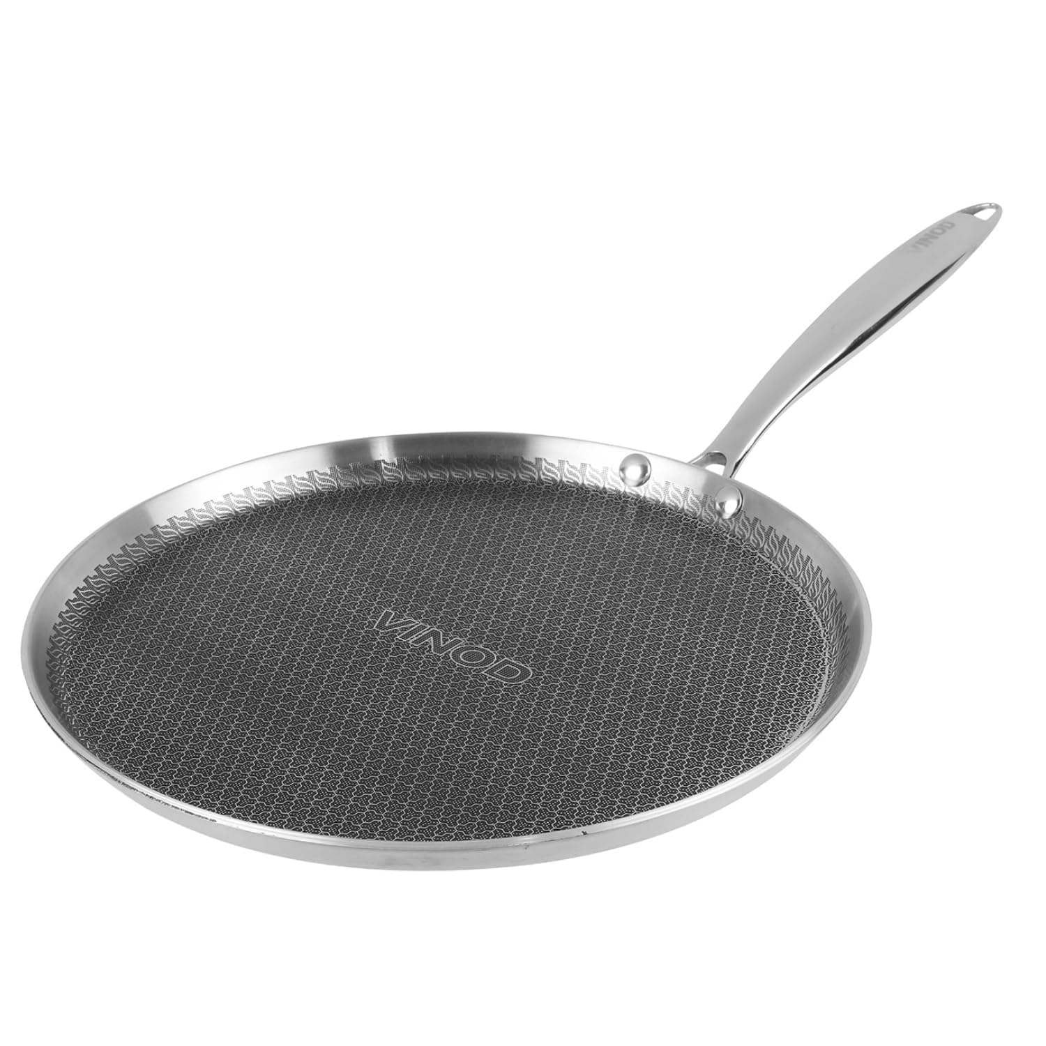 Platinum Triply Stainless Steel SAS Pro Dosa Tawa - 28 cm (Induction Friendly)