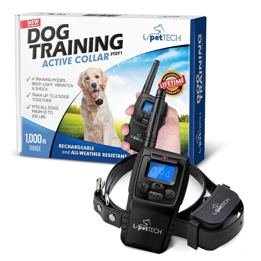 PT0Y1 Dog Training Shock Collar, Rechargeable and Weather Resistant, 1000 ft Range