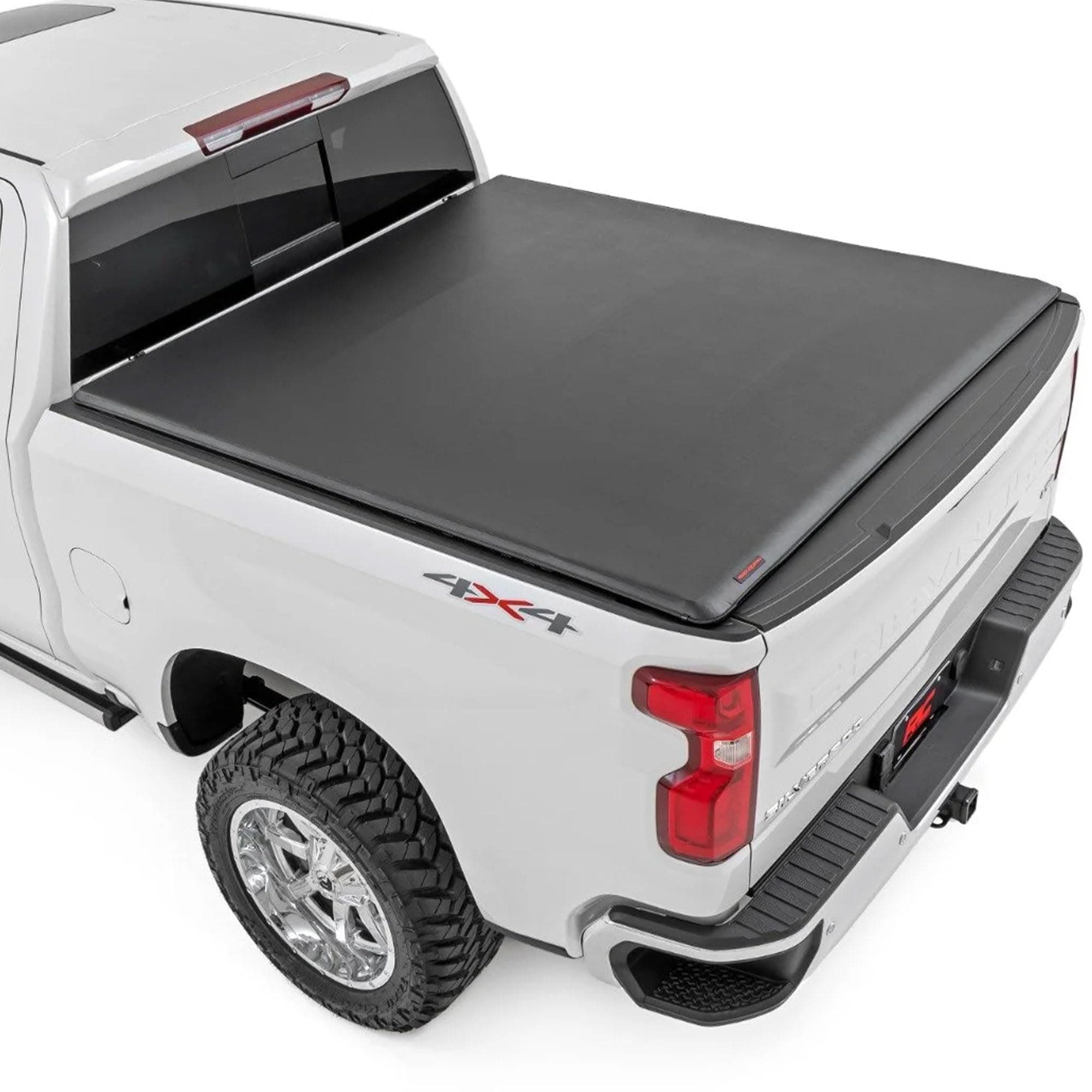 Rough Country Soft Roll Up Tonneau Cover for Chevy Silverado 1500 & GMC Sierra 1500 (2019–2026) – Marine-Grade Vinyl, No-Drill Install, Fits 5'10" Short Bed