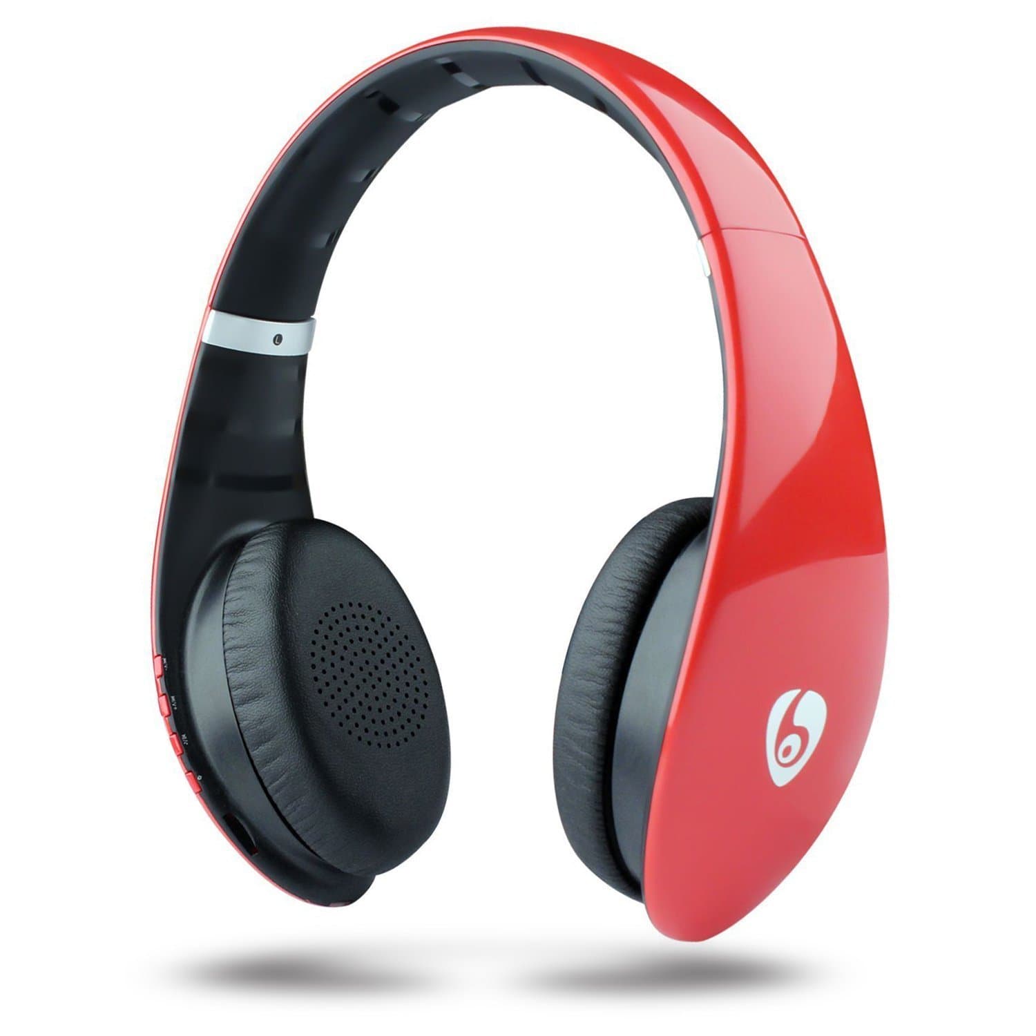 Bluetooth Headphones Wireless On-Ear Hi-Fi Stereo Headset with Built in Microphone And Soft Earmuff Support Micro SD Card FM Hands free Calling with Music listening at Travel or Home-Red