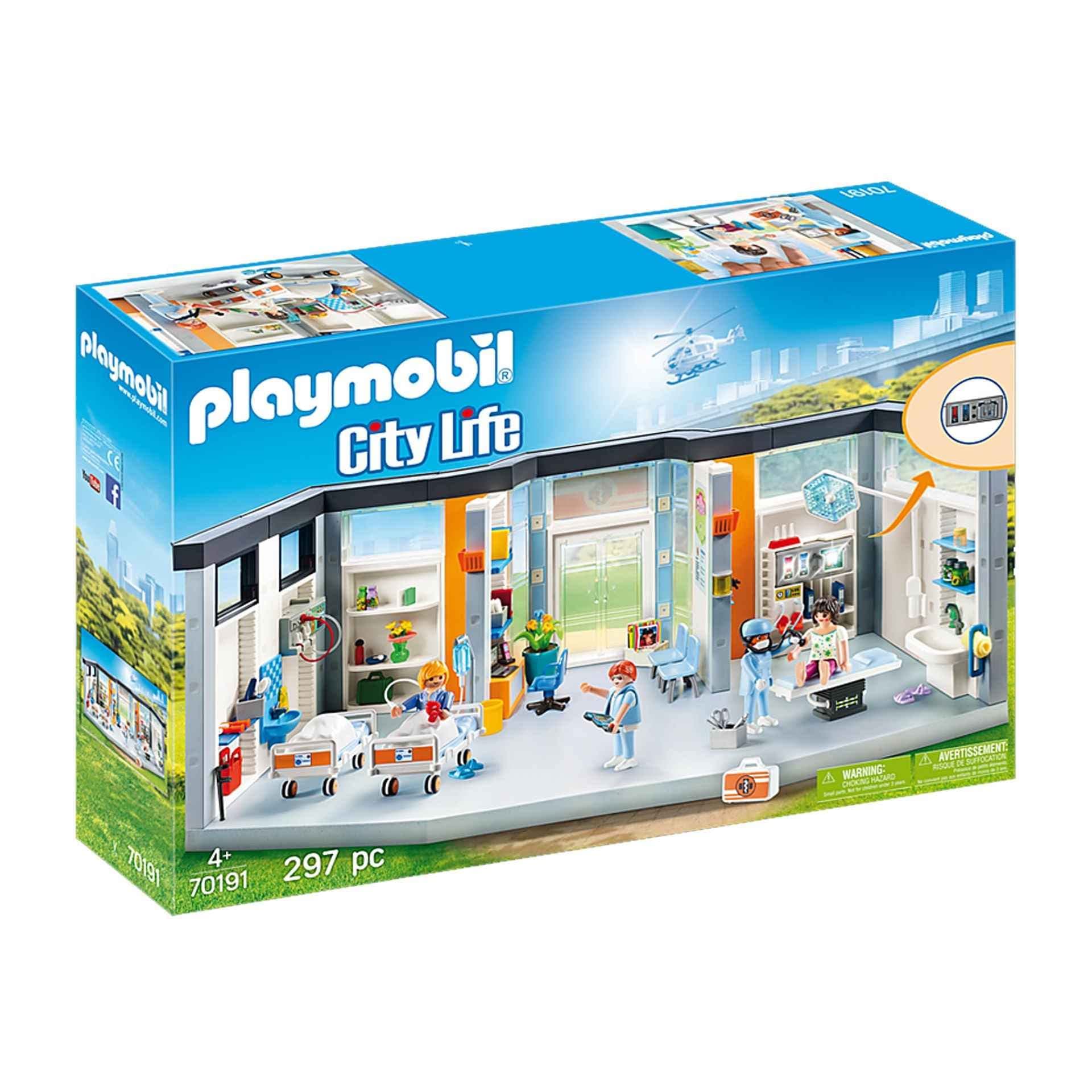 Playmobil 70191 City Life Hospital Clinic, With Lighting Effects, for Children Ages 4+