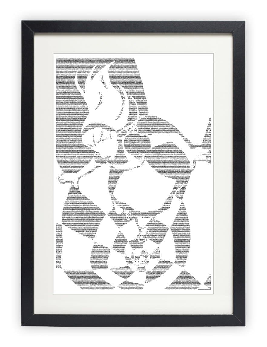 Alice's Adventures in Wonderland poster - Alice Falls to Wonderland - Typography Art Print - 24W x 36H inches