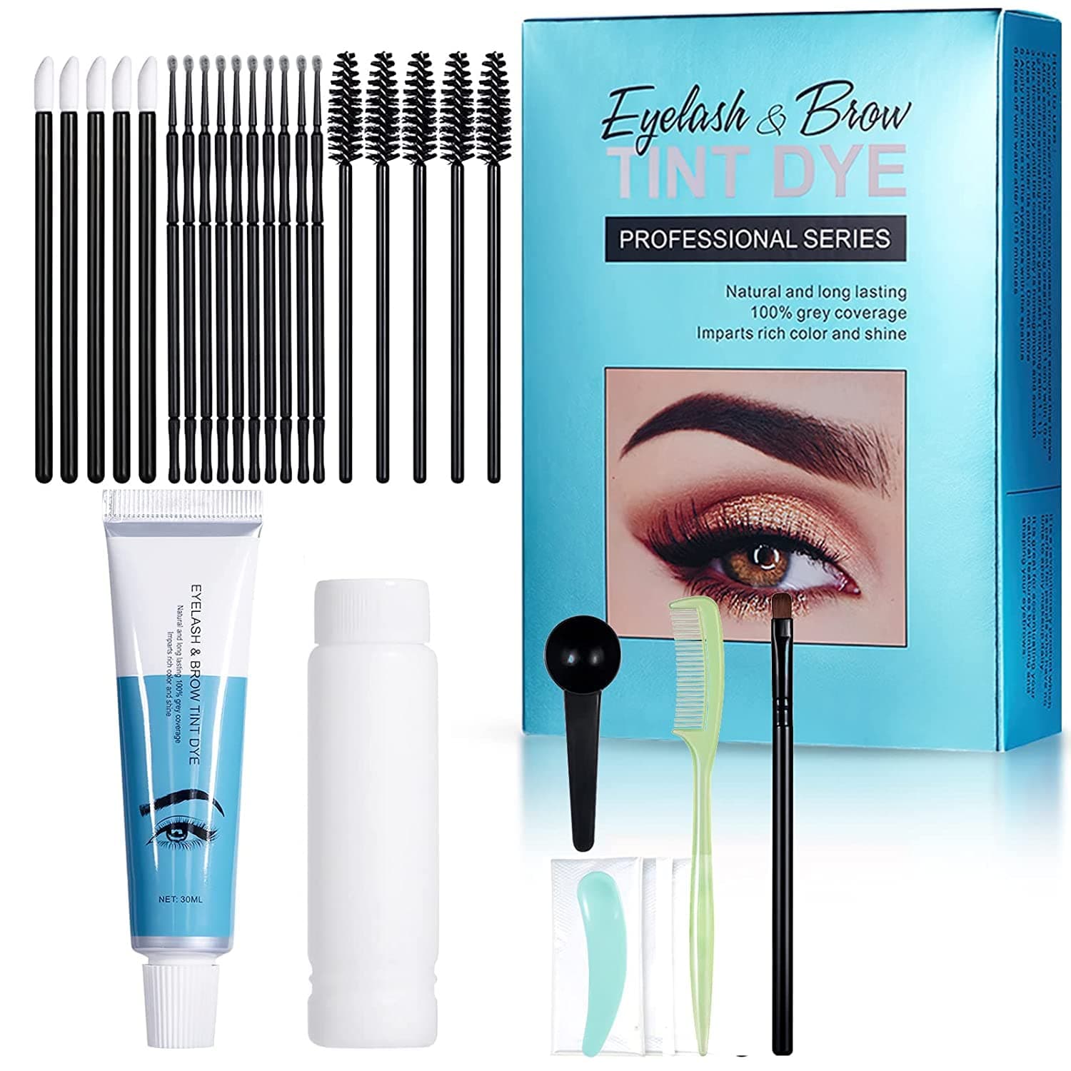 Maroon Eyebrow Tint, Instant Eyebrow Tinting Kit for 6 Weeks Long-Lasting and Eyebrow Dye Suitable for Home and Salon