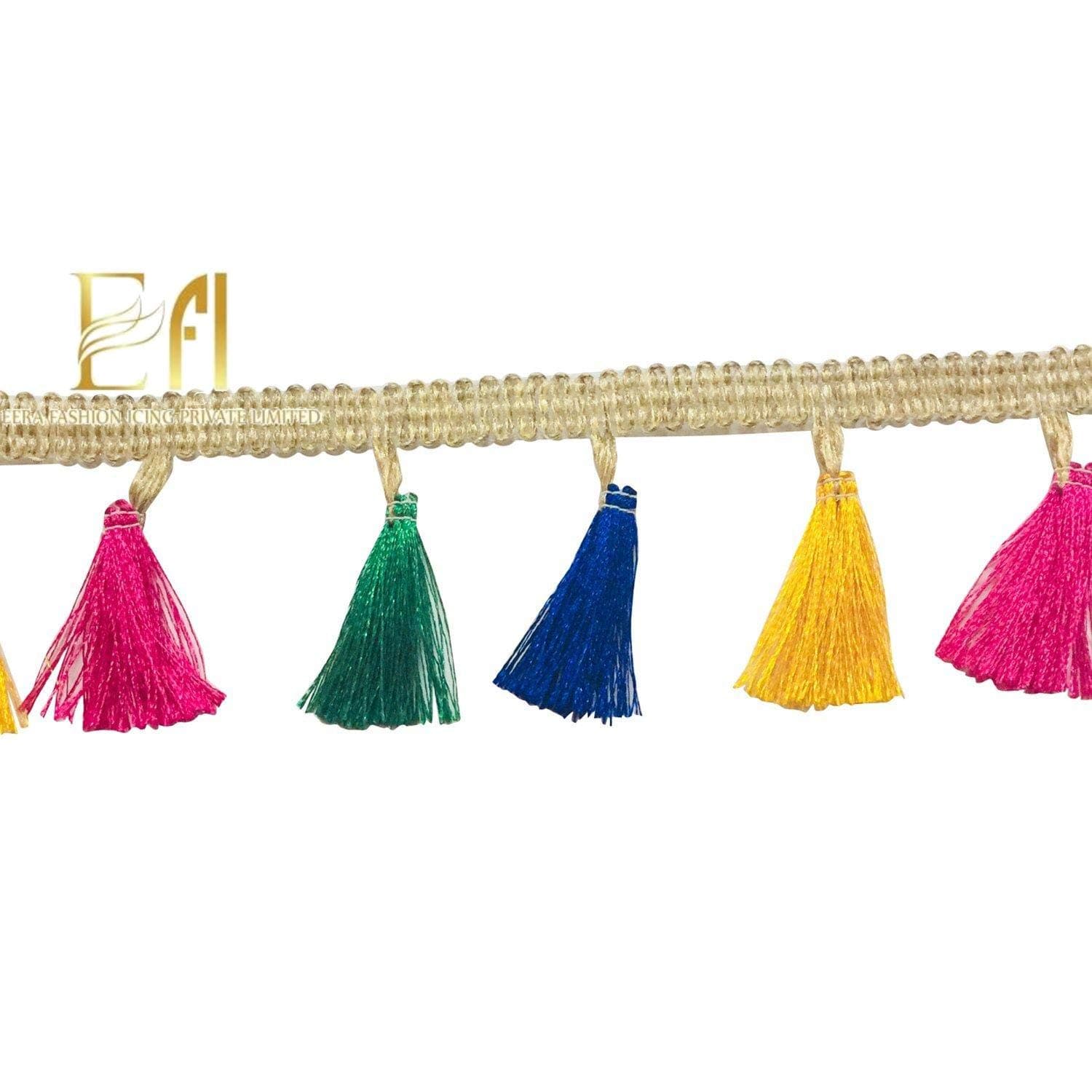 Eerafashionicing Fabric Laces for Dresses, Craft and Home Decor (Multicolour, 9.5 m)