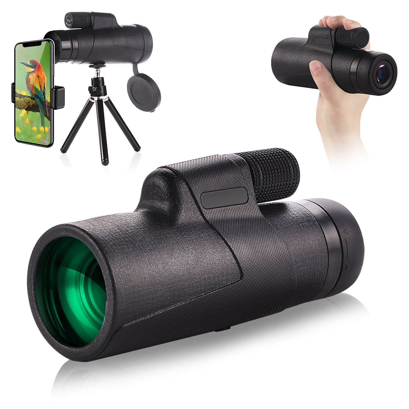 Waterproof Monocular Telescope - EAGWELL 10x42 High Power Monocular Telescope - BAK4 Prism FMC for Sporting Events, Wildlife, Hunting,Fishing Travelling