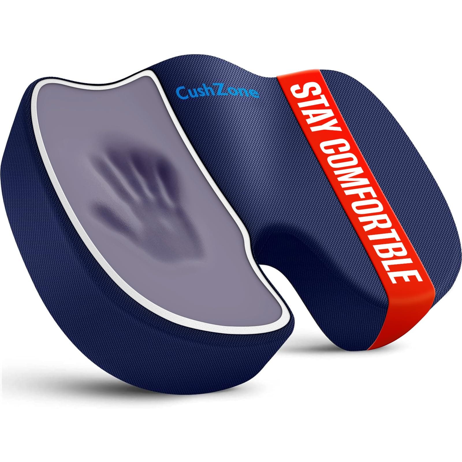 Office Chair Cushions, Memory Foam Coccyx Cushion for Tailbone Pain Office Chair Car Seat, Sciatica, Coccyx, Lower Back Pain Relief (Blue)