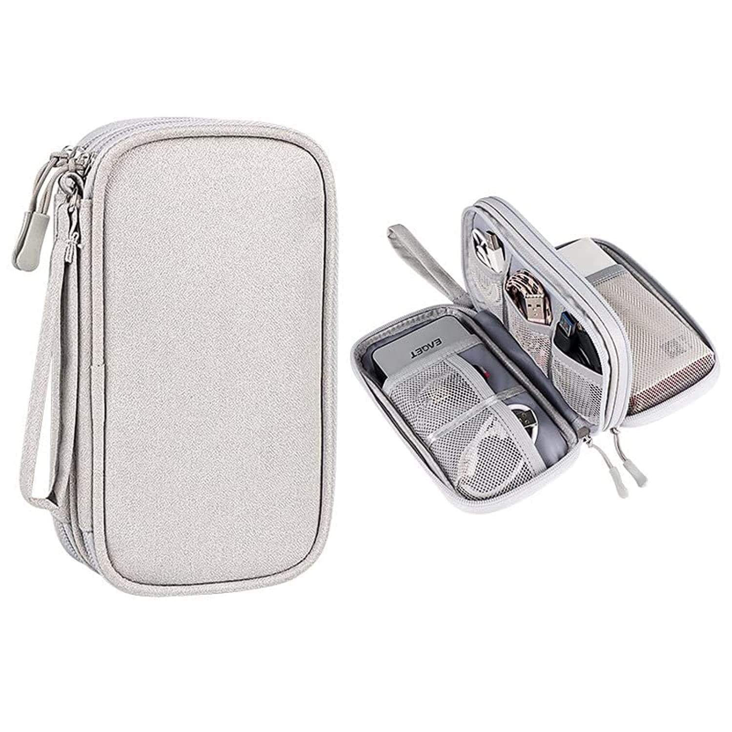 AMERTEER Electronic Organizer Travel Case | Waterproof And Portable Cable Organizer Bag | Multipurpose Travel Organizer For Electronic Accessories, Wires And Gadgets (Gray)