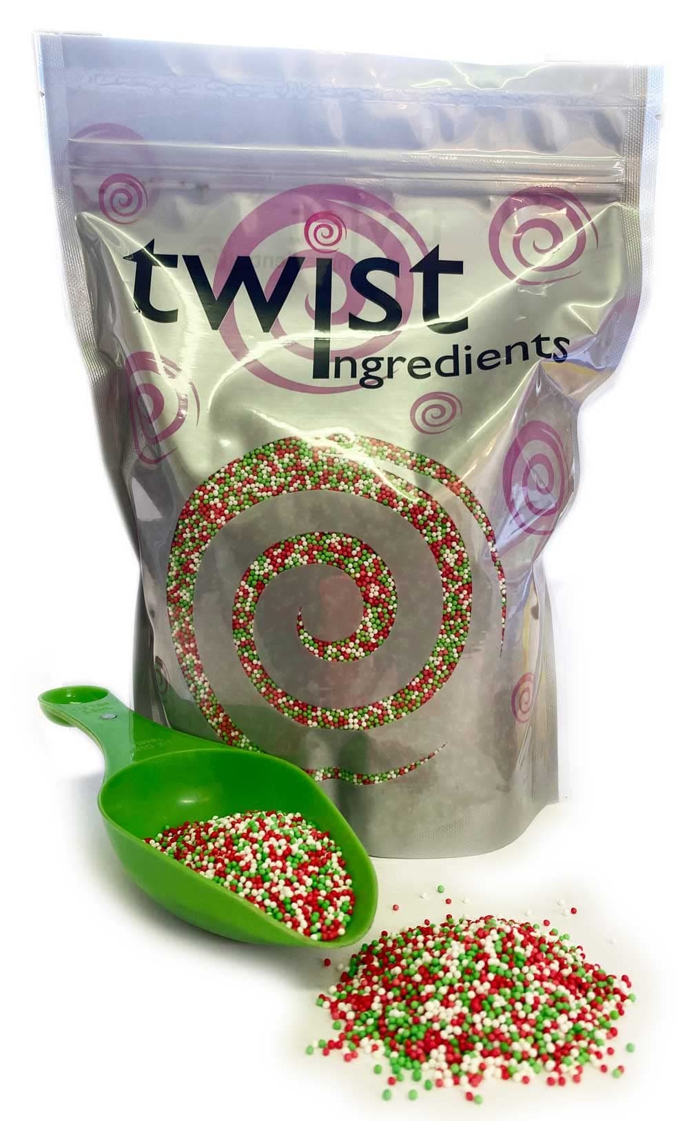 Twist Ingredients - 100s and 1000s - 800g Matt Sugar Festive Ball Cupcake/Cake Toppers - Edible Christmas Cake Decorations for Christmas Baking