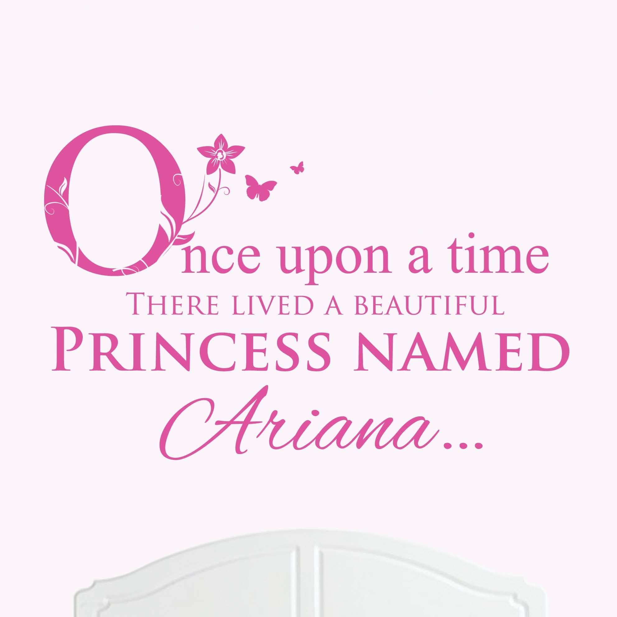 A Beautiful Princess Named Ariana Large Once Upon a Time Wall Sticker/Decal Bed Room Art Girl/Baby