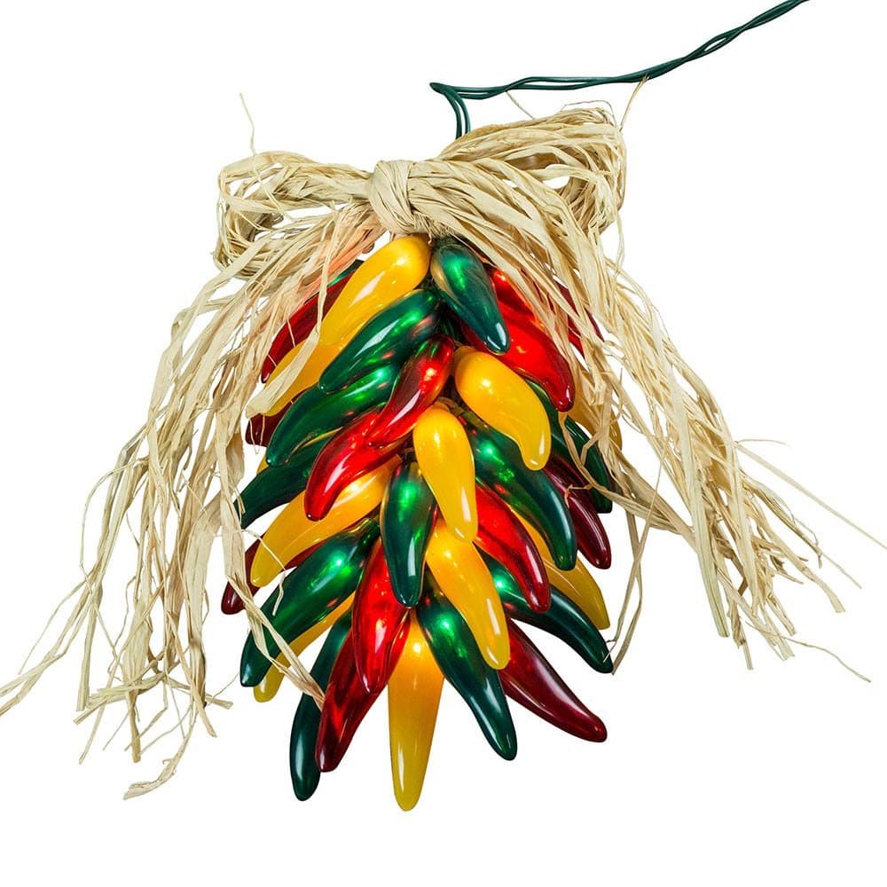 35-Light Chili Pepper Ristra, Plug-In, Red-Green-Yellow