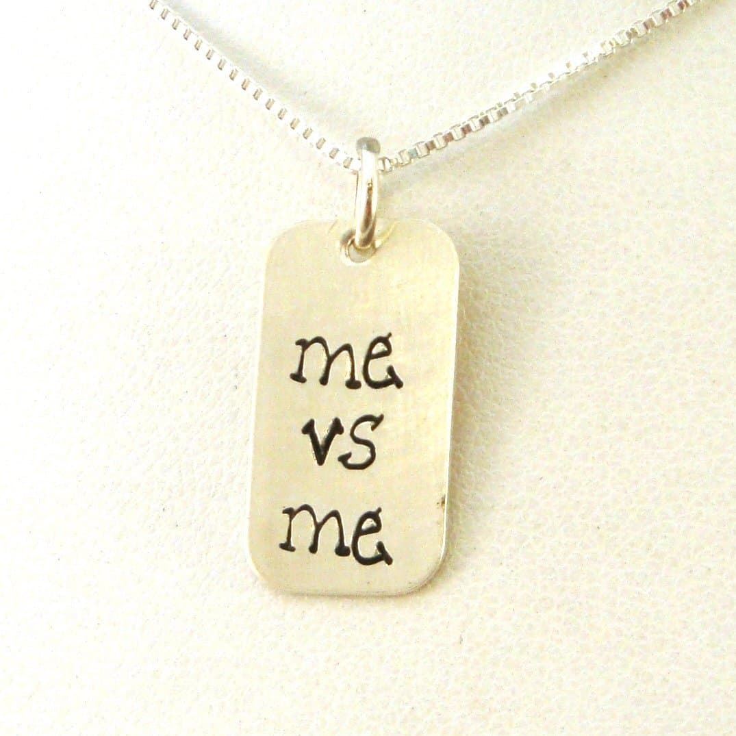 Me vs Me Necklace | Motivation Necklace | Weight Loss Necklace | Training Necklace | Sterling Silver Necklace