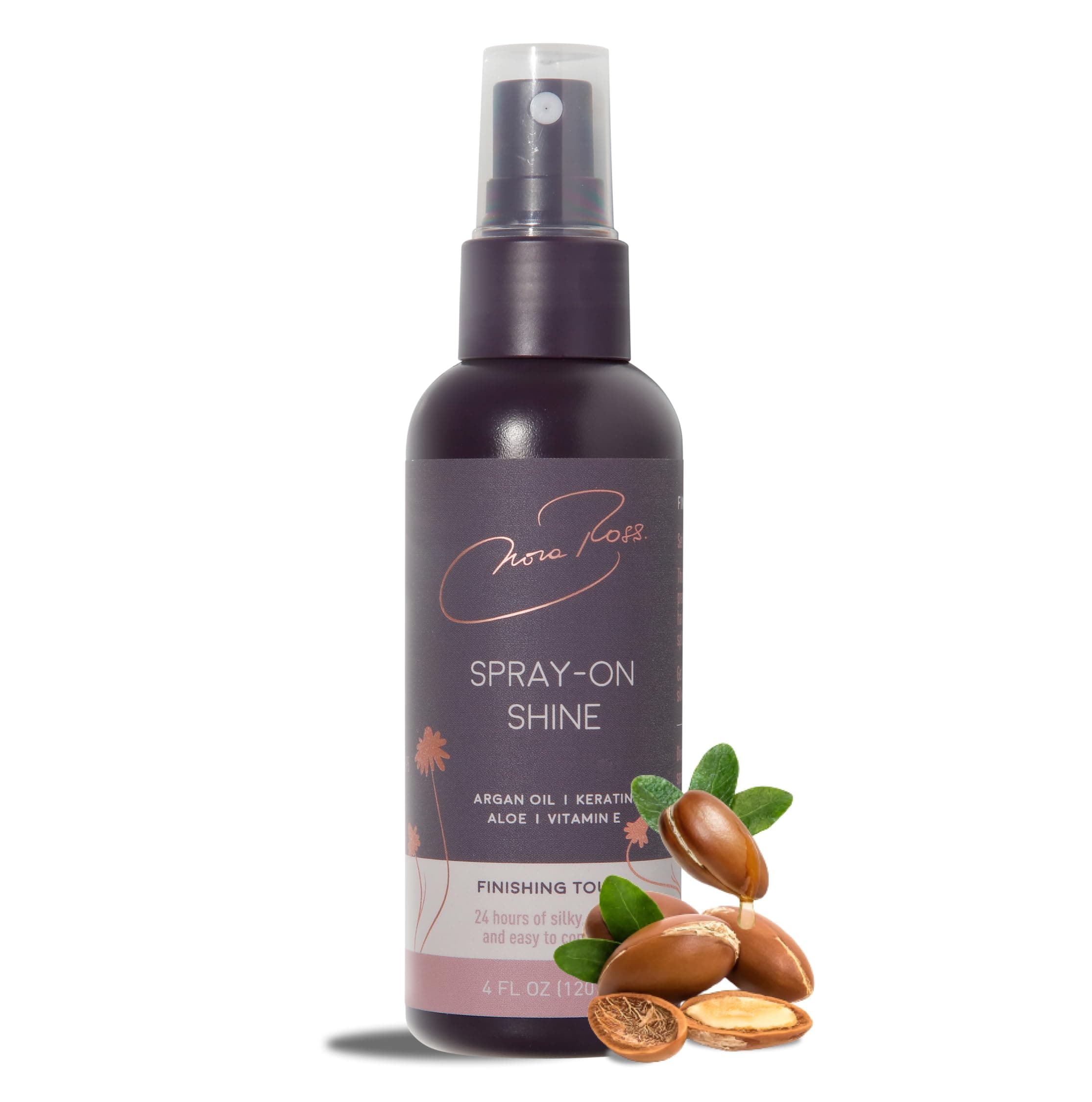 Nora Ross Spray-On Super Shine – Lightweight Anti Frizz Hair Serum Spray – Hydrating Serum w/Keratin, Argan Oil, Vitamin A, and Primrose Oil for Dry, Frizzy Hair Control & Instant Gloss – 120ml