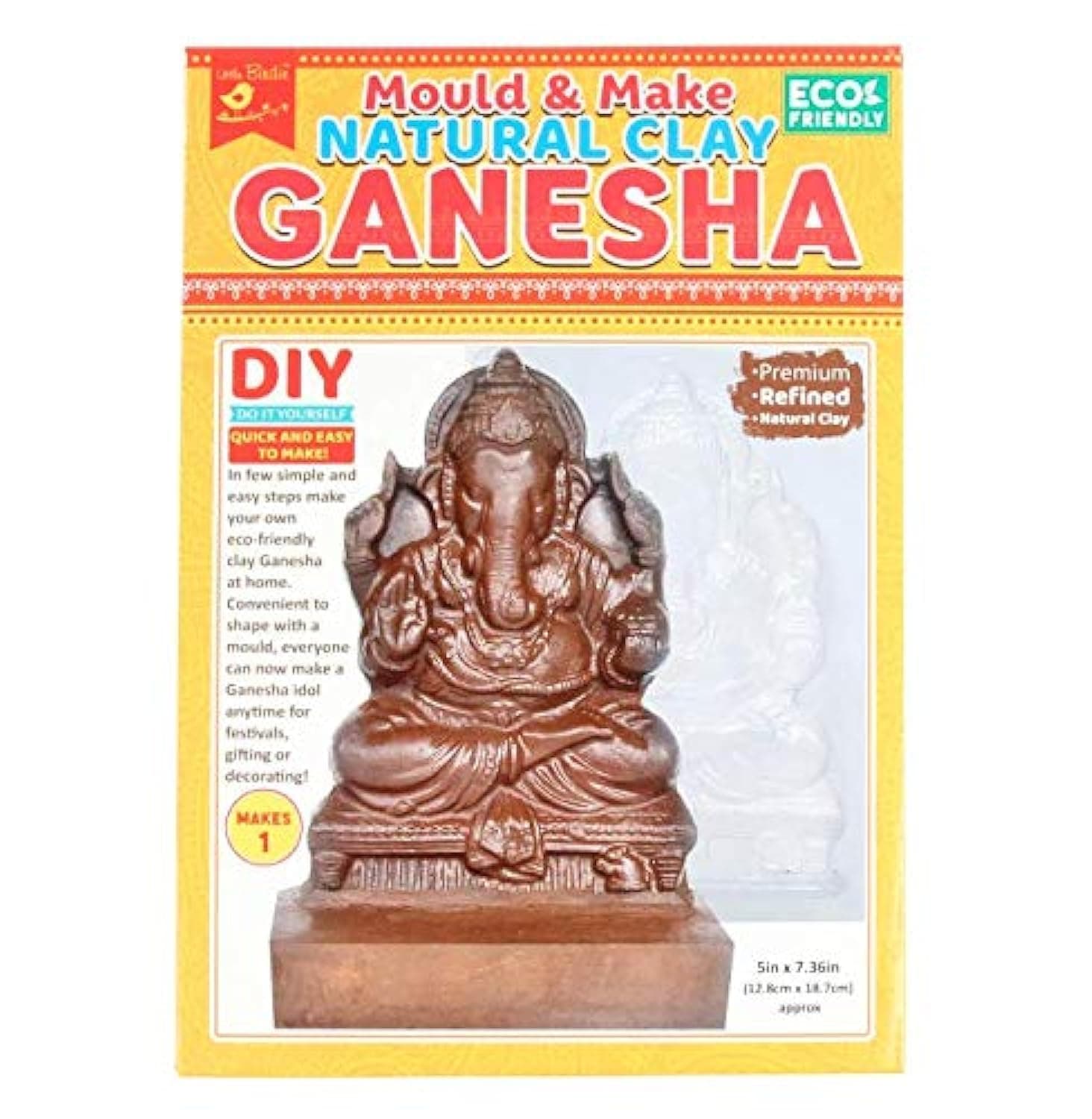 Itsy Bitsy- Natural Clay Ganesha Idol | Mould and Make | DIY Kit | Eco-freindly Murti