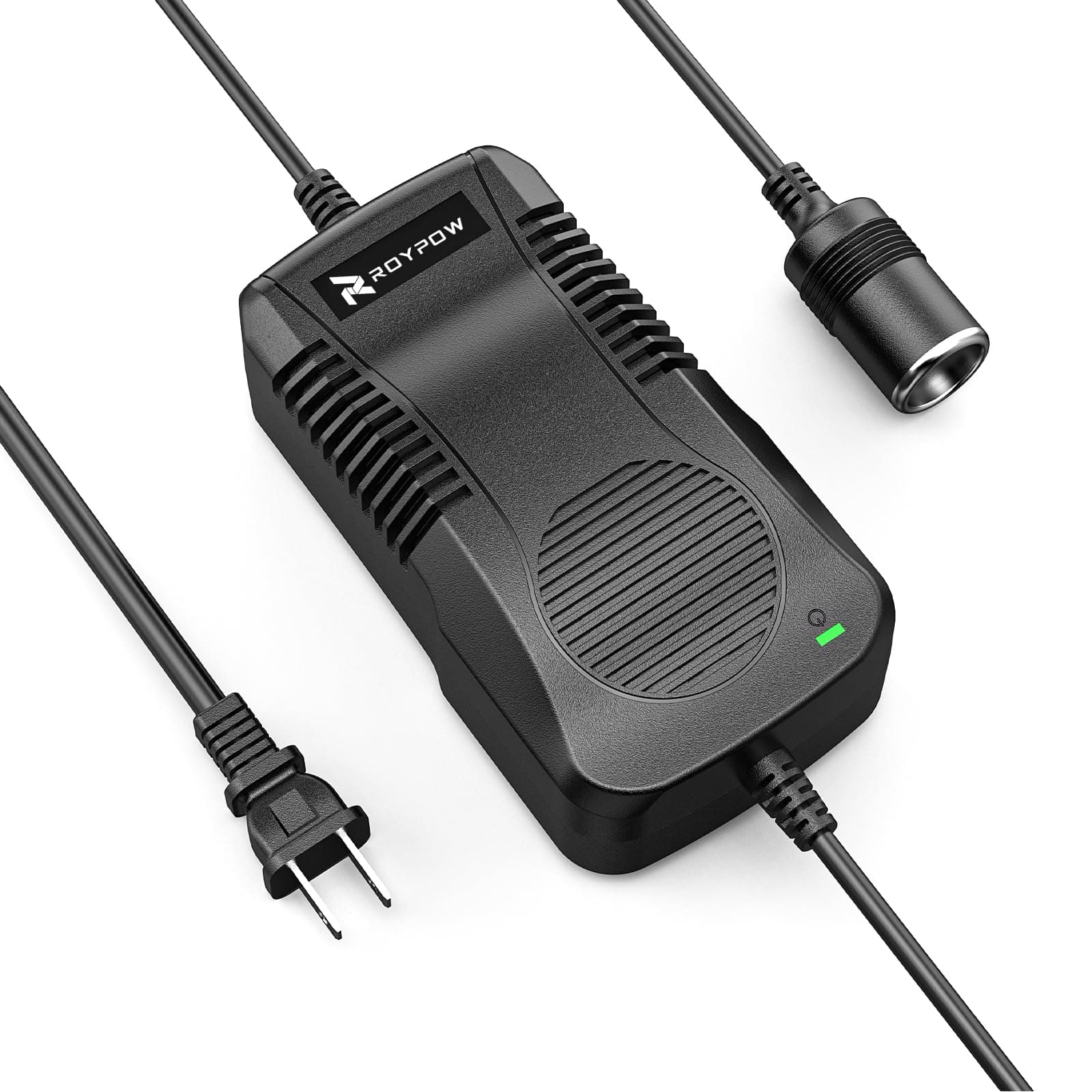 AC to DC Converter, RoyPow 180W (Max 200W) 15A 100V~120V to 12V Car Cigarette Lighter Socket AC/DC Power Supply Adapter, 120V/110V to 12V Converter, Transformer for Inflator, Car Refrigerator