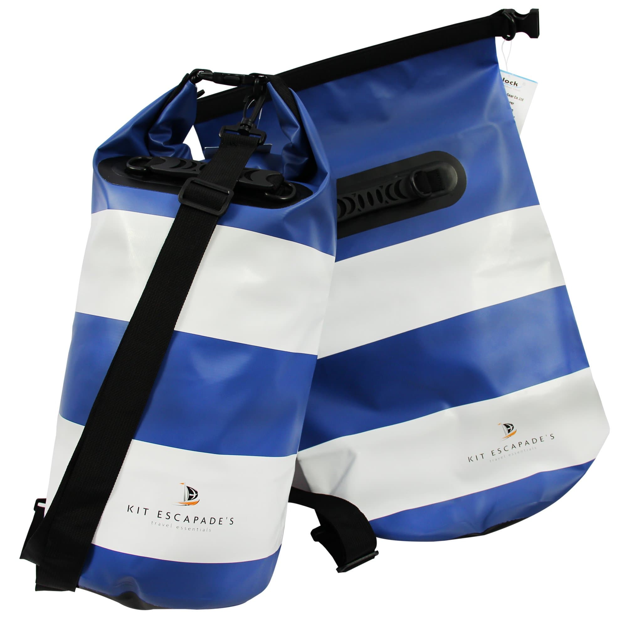 20 Litre Beach Bag and Dry Bag, in a contemporary Nautical look style with Handle and Back Strap.