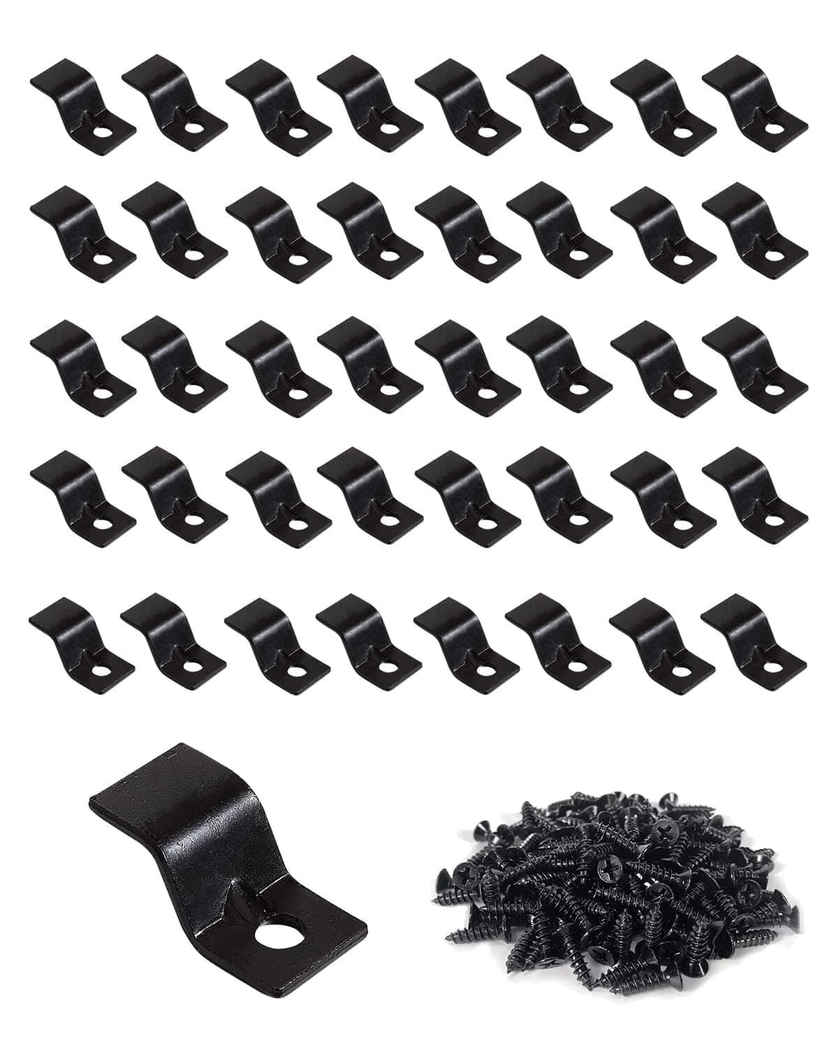 SeptCity Table Top Fasteners, Z Clips for Table Tops 40 Packs (Black)