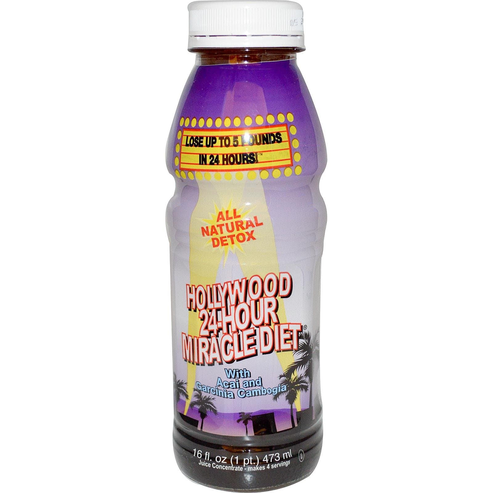 Hollywood Diet - Hollywood 24-Hour Miracle Diet with Acai and Garcinia Cambogia - 16 Oz.