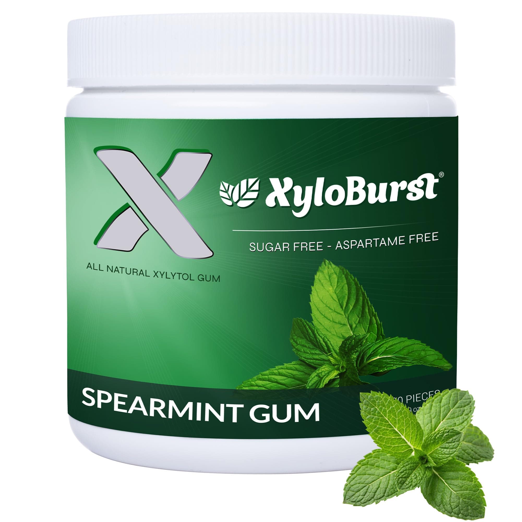 xyloburst xylitol Gum Spearmint, 100 Count