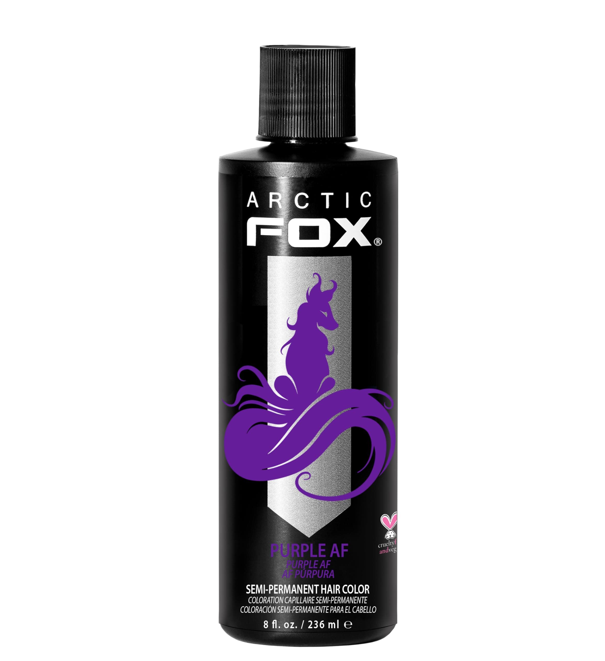 Arctic Fox Semi-Permanent Hair Dye Purple AF - Vegan, Cruelty-Free, Ammonia-Free, Conditioning - 8 Fl Oz
