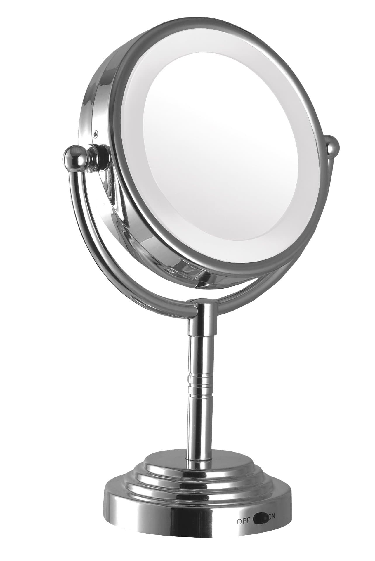 Modern Mirror 92231 Dual-sided Led Illuminated Tabletop Makeup Silver Mirror