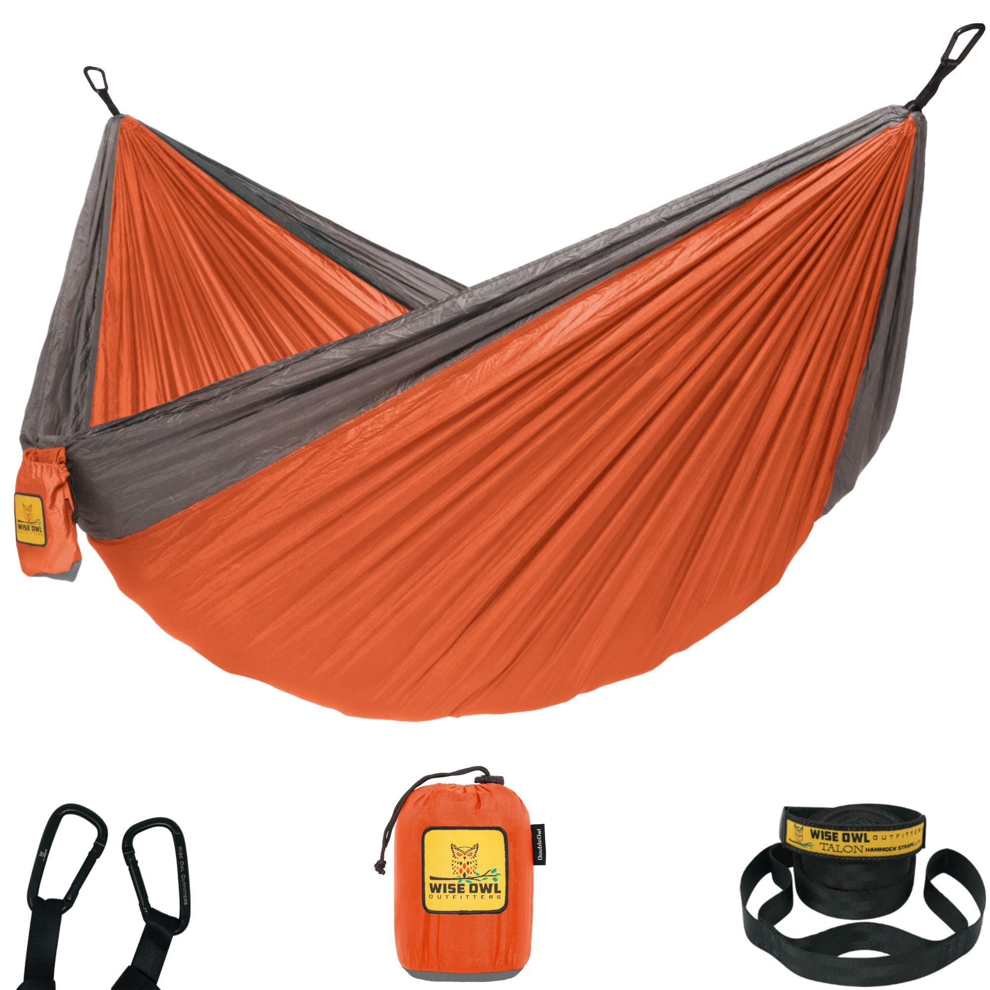 Wise Owl Outfitters Camping Hammock – 500lbs Portable Hammock with Tree Straps - Travel, Backpacking, Hiking, Outdoors Camping Gear - Single or Double