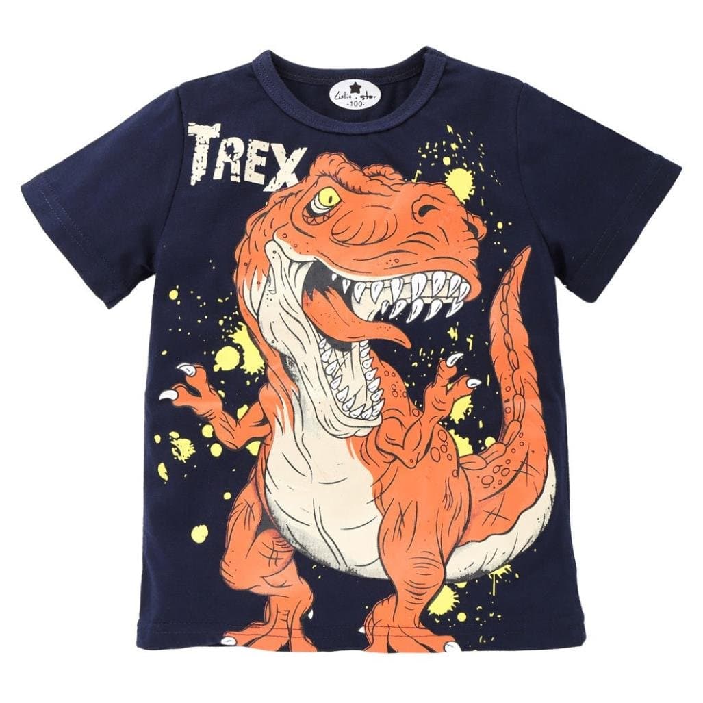Dinosaur Shirts for Big Boys Franterd Summer Short Sleeve Tops Tee for Kids Size 2 3 4 5 6 7T