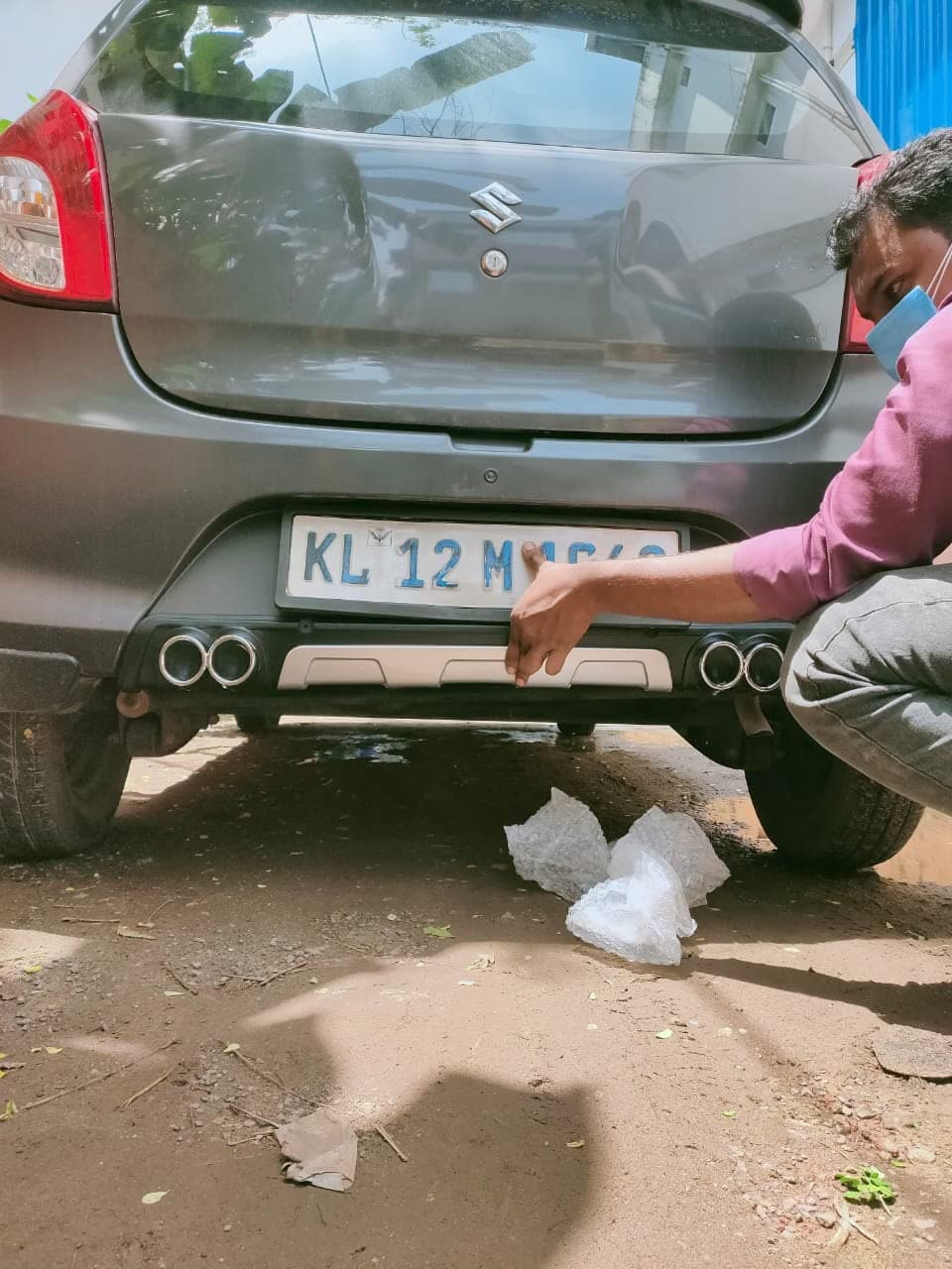 DEVICE OF DRAGON WITH AUTOFLAME AUTOMOBILE ACCESSORIES Rear ABS Diffuser For Alto-800