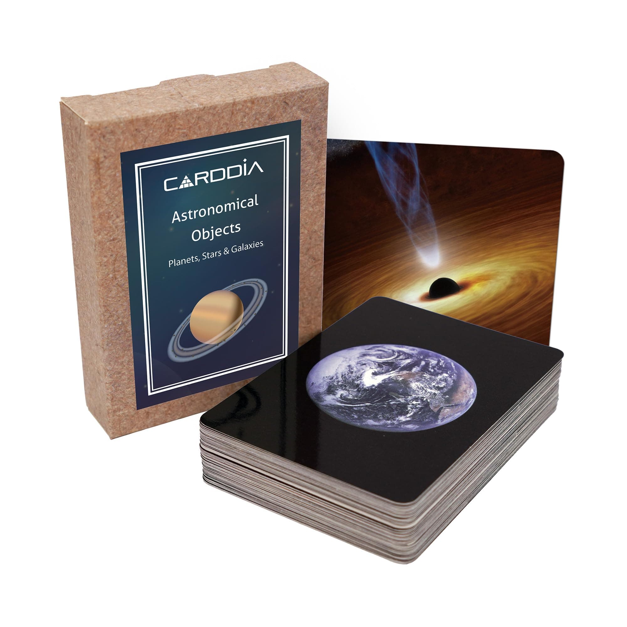 CARDDIA | Astronomical Objects STEM Educational Flashcards (Including Solar System Planets, Minor Planets, Satellites, Galaxies, Clusters, Nebulae...)