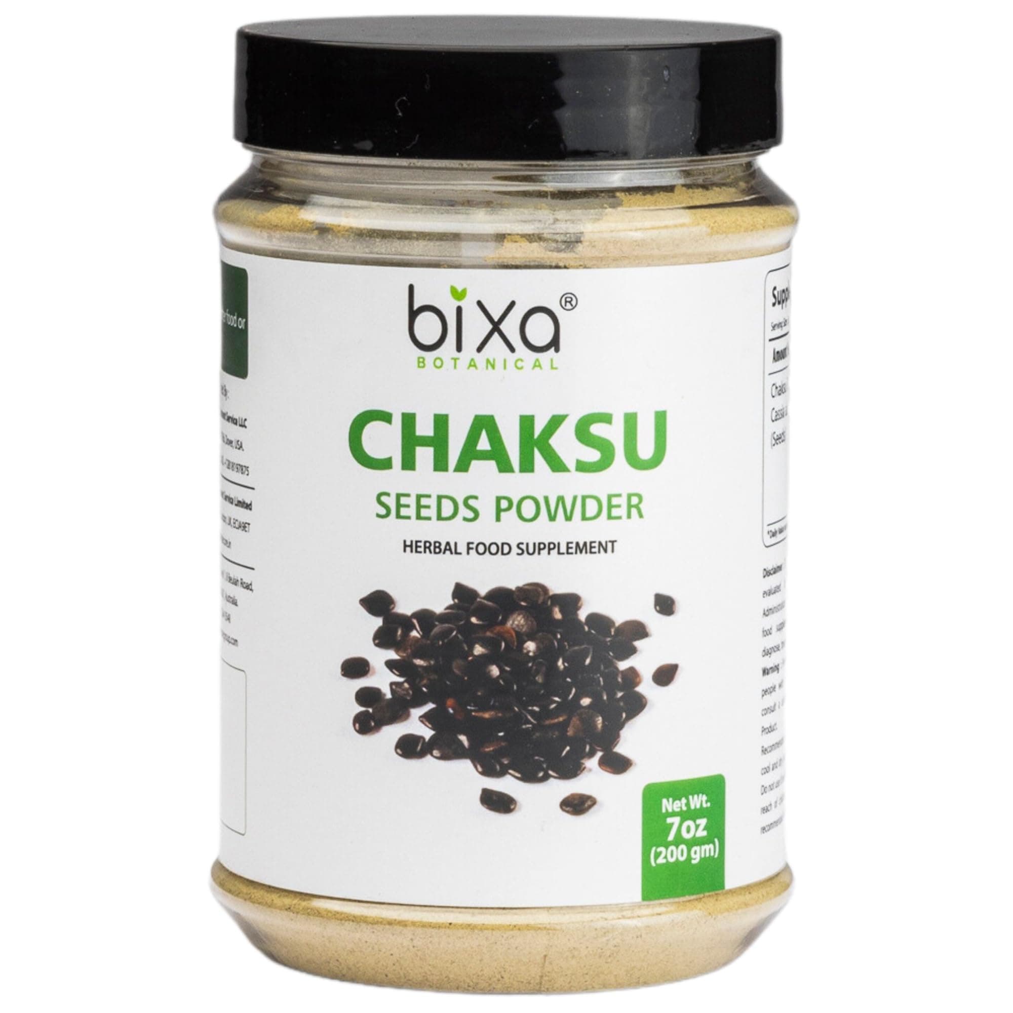 bixa BOTANICAL Chaksu Seed Powder | 200 Grams / 7 OZ | Gluten Free, Steam Treated, Vegan, 100% Pure.