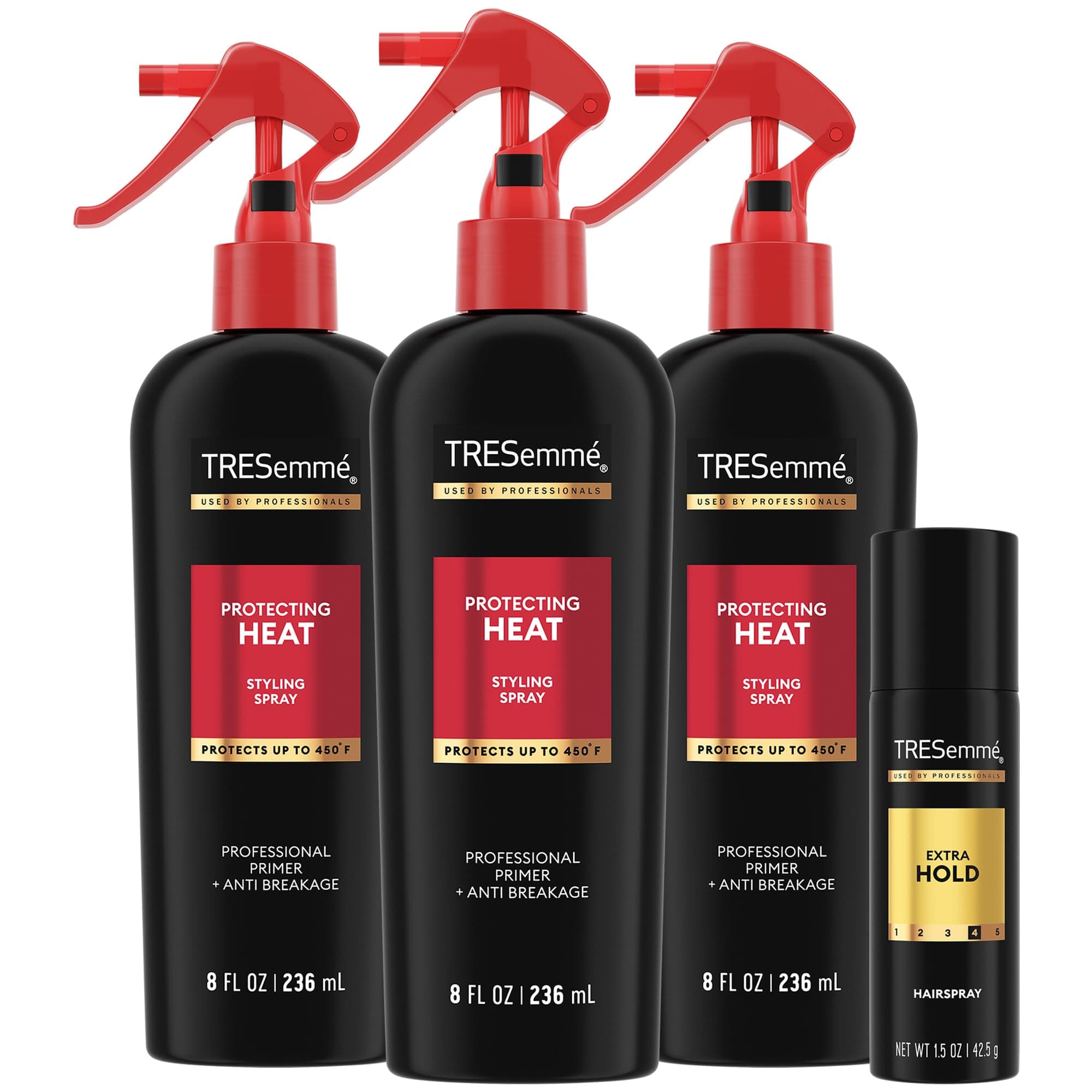 Protecting Heat Spray with Keratin, 3-Pack + Extra Hold Hairspray for Thermal Protection & Frizz Control