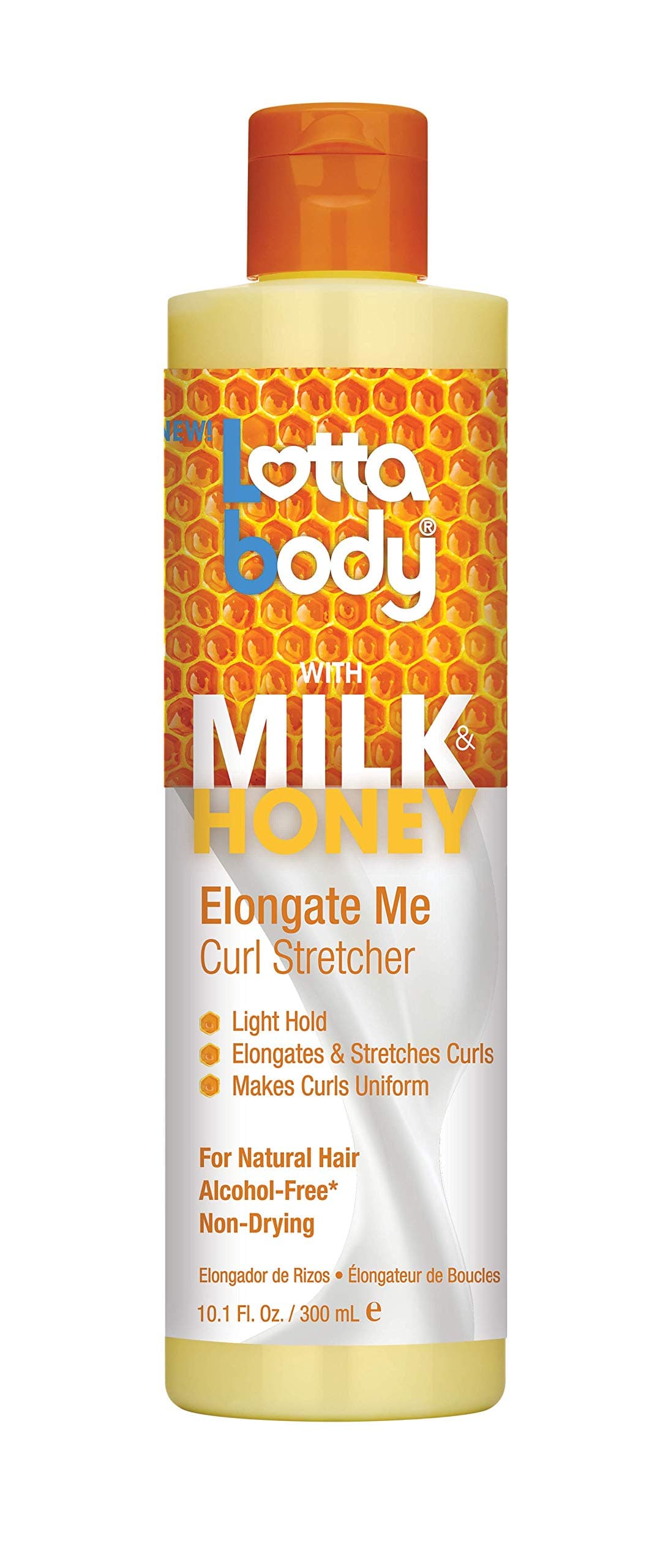 Lotta Body, Elongate Me Curl Stretcher, Milk & Honey Formula for Light Hold and Uniform Curls, 10.1 Fl Oz