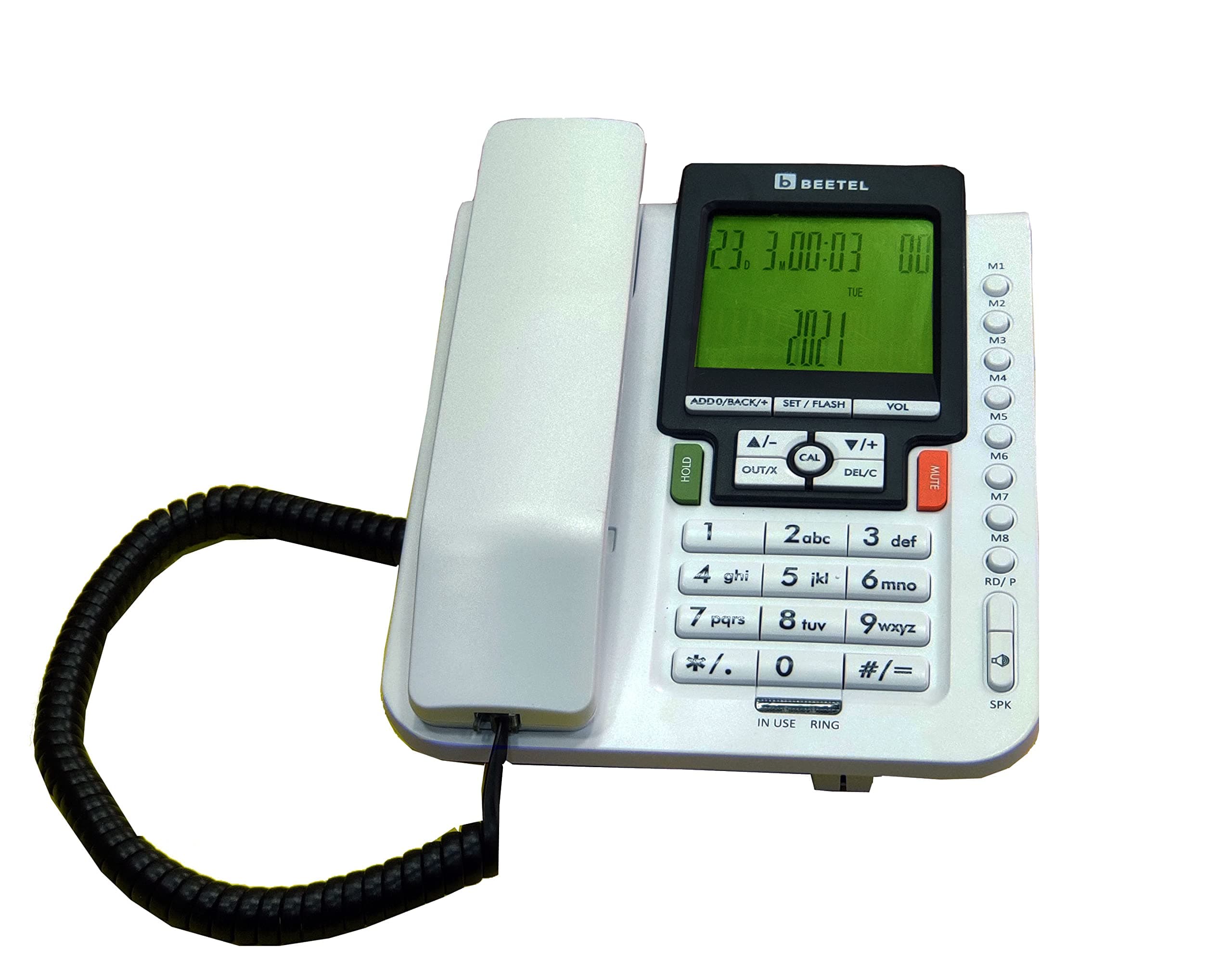 Beetel M71N Caller ID LANDLINE Phone with 2 Way Speaker and 8 ONE Touch Memory (White)