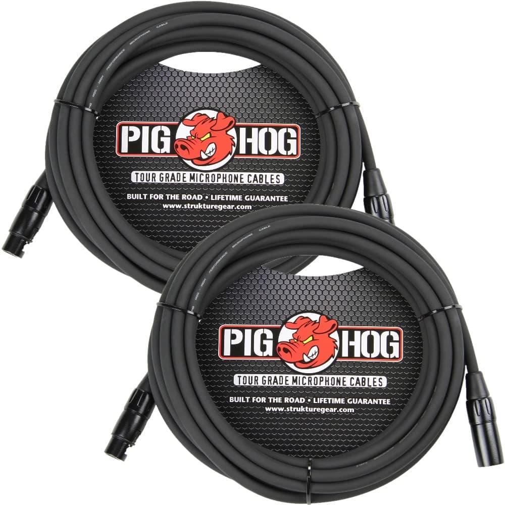 Pig Hog PHM30 高性能 8mm XLR マイクケーブル 30フィート 2個パック
