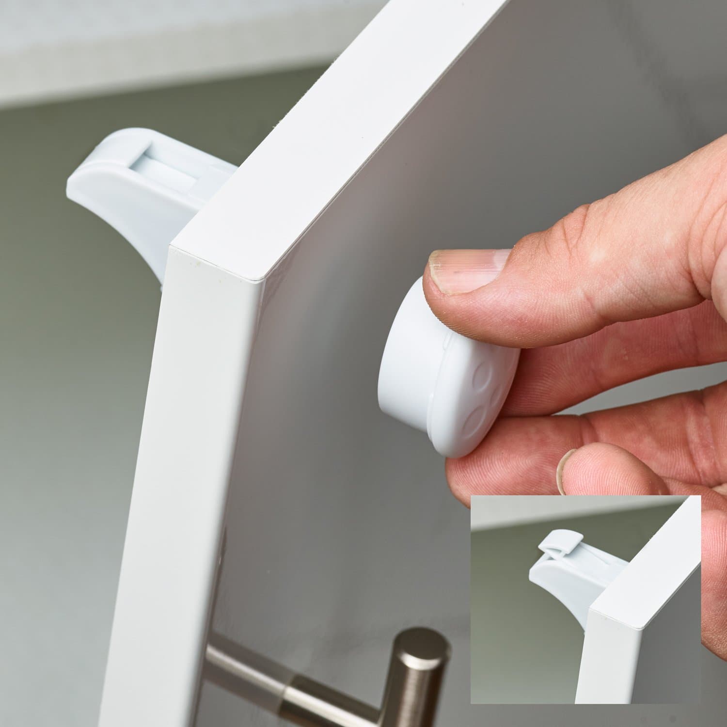 TRUBAMBI Child Safety Cabinet Locks. Baby Safety (4 Locks 1 Key). Best Baby proofing safety lock for home cabinets and drawers. MAGNETIC LOCK INVISIBLE NO TOOLS NO SCREWS. Babylock Cabinet latches.