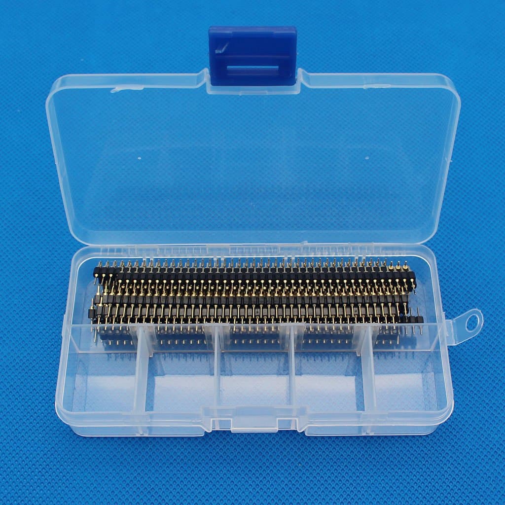 Raogoodcx 30Pcs 40pin 2.54mm Gold Plate Straight Single Row Round Pin Male Header Connector