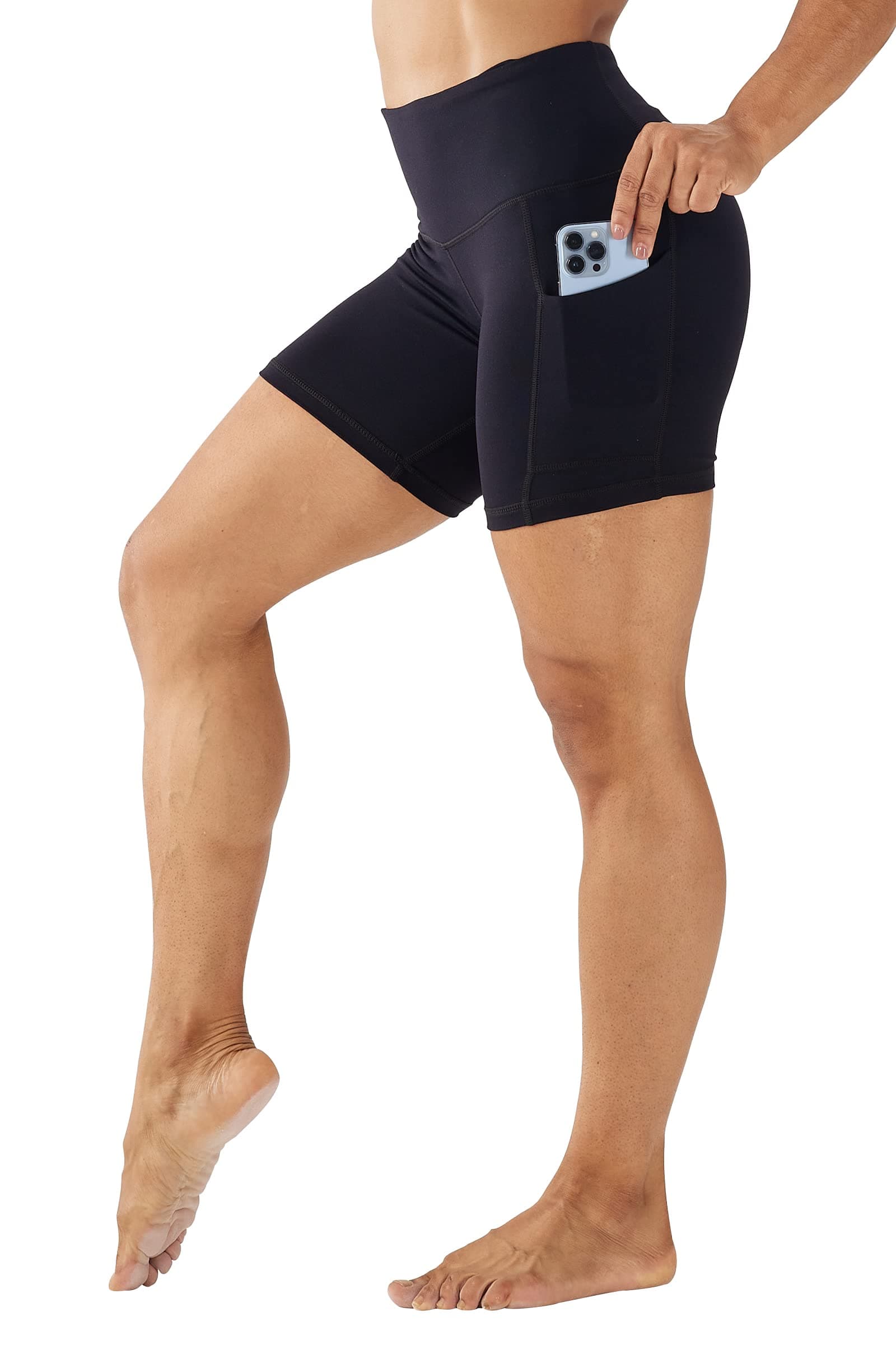 LOVESOFT Women's Workout Cycling Running Tights Yoga Shorts with Side Pockets