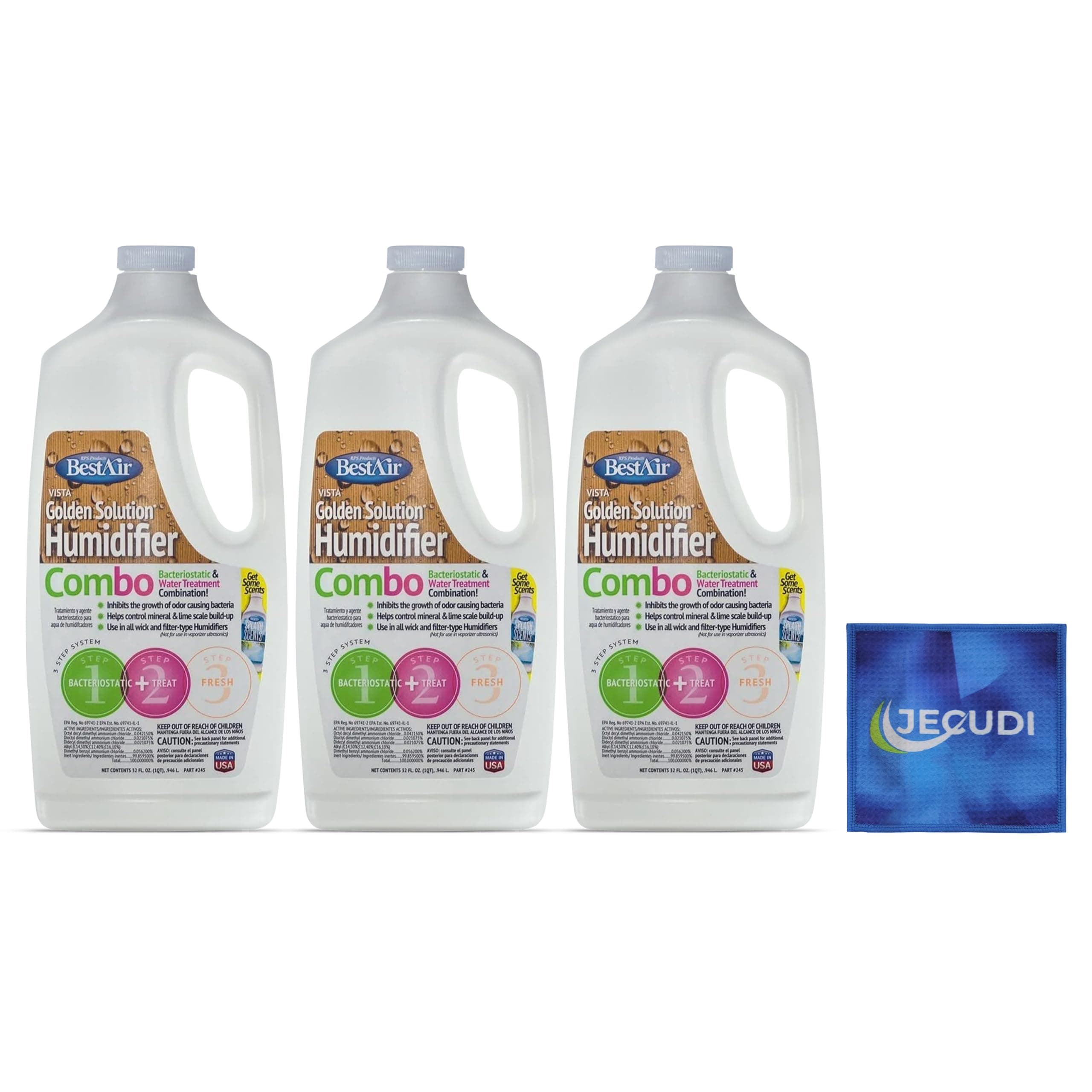 Bacteriostatic Humidifier Water Purification– Extend Filter Life Eliminate Odors & Prevent Bacterial Growth – Compatible with All Cool Mist & Warm Mist Humidifiers – 32 oz Easy-Pour Bottle (3)