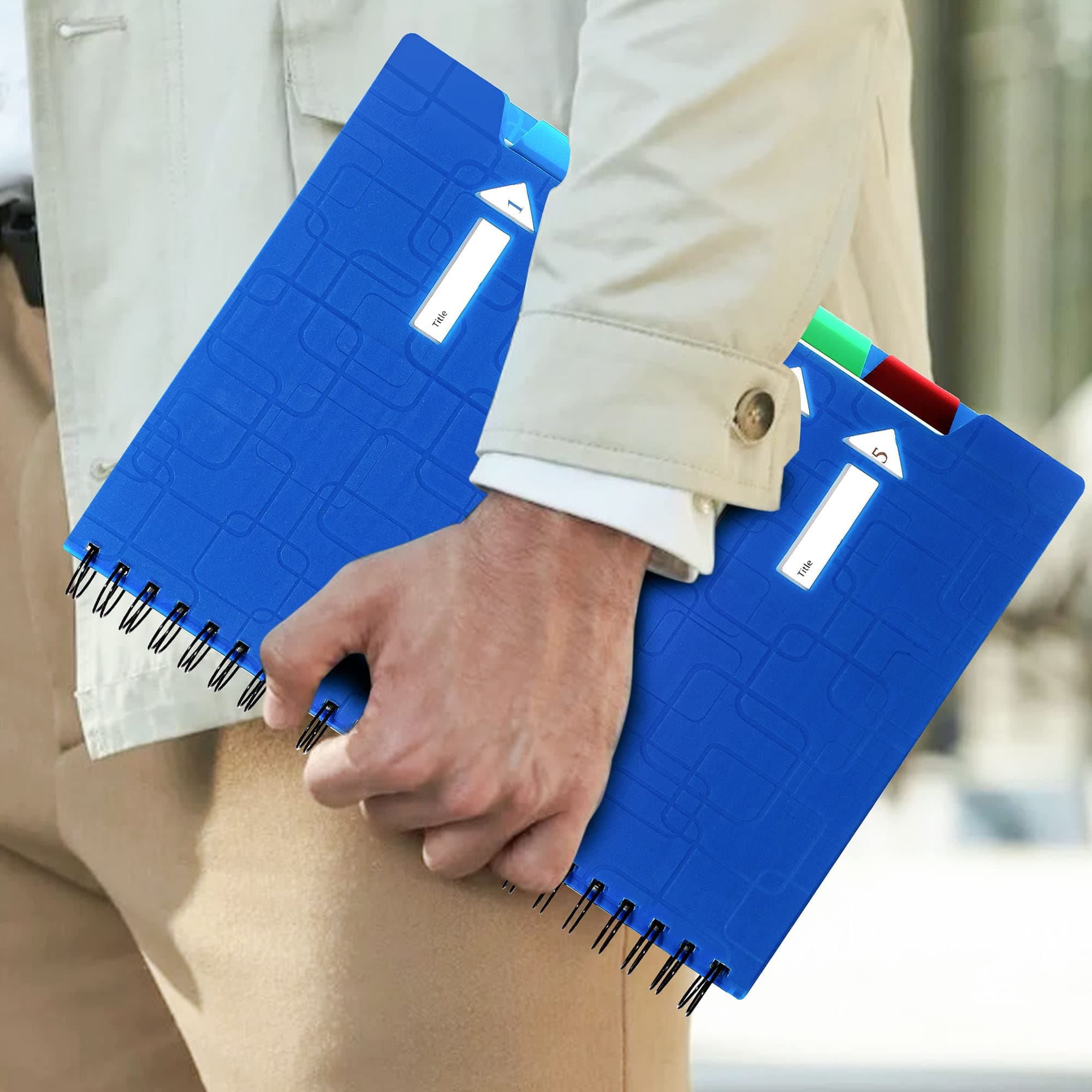 CAGIE 5 Subject Notebook With Tabs 8.5x11, College Ruled, 240 Pages Large Spiral Notebook with Dividers, A4 Notebooks for Work Organization Note Taking School, Black