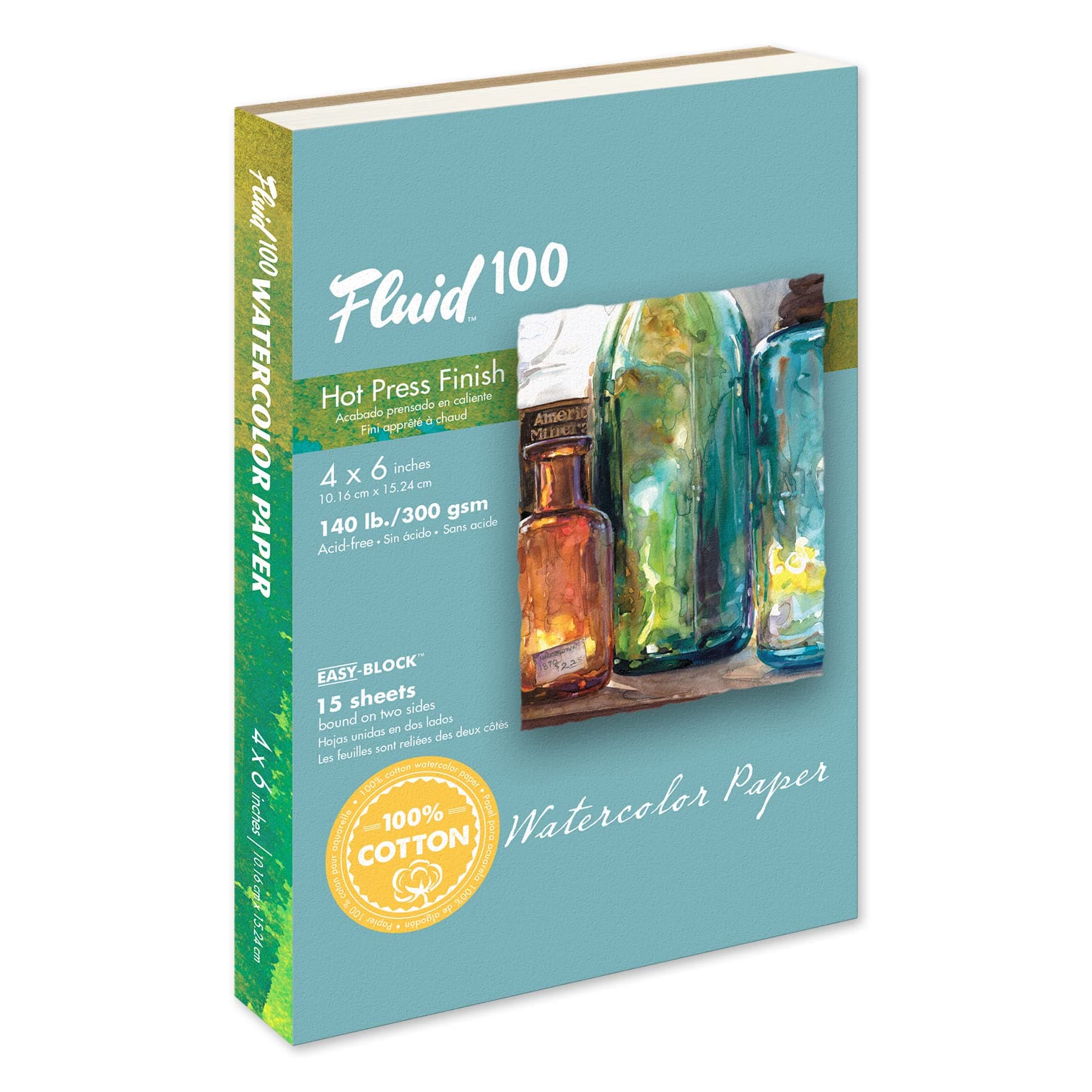 Handbook Paper Fluid 100 Watercolor Hp 140Lb Ez-Block 4X6