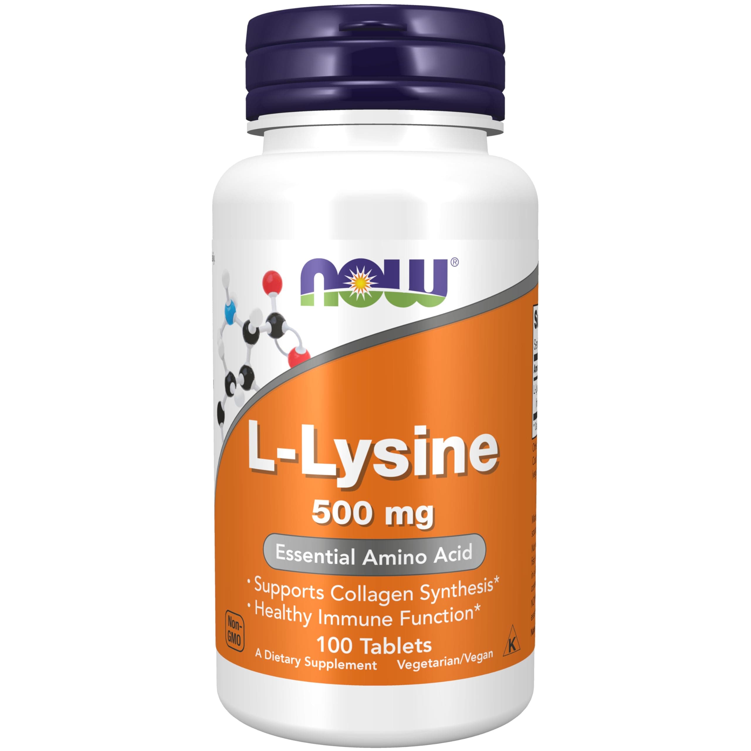 NOW Supplements, L-Lysine (L-Lysine Hydrochloride) 500 mg, Amino Acid, 100 Tablets