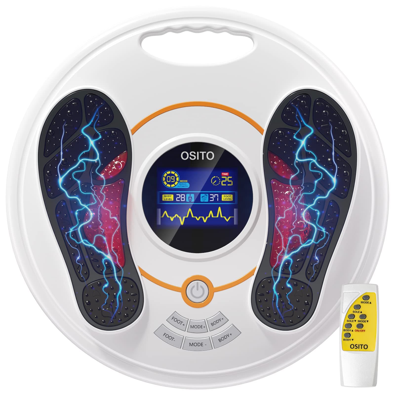 OSITOOSITO TENS EMS Foot Massager for Neuropathy and Plantar Fasciitis Pain Relief, FSA/HSA Eligible, Electronic Nerve Stimulator for Edema and Circulation Relief in Legs and Feet