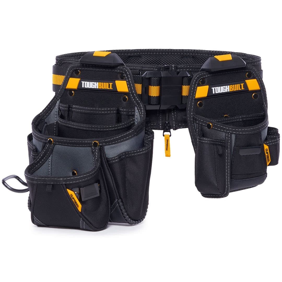 ClipTech Series – 3-Piece Handyman Tool Belt Set, Modular ClipTech™ System with 2 Rugged Pouches & Heavy-Duty Padded Belt, 1680D Reinforced Construction (TB-CT-111-CP)
