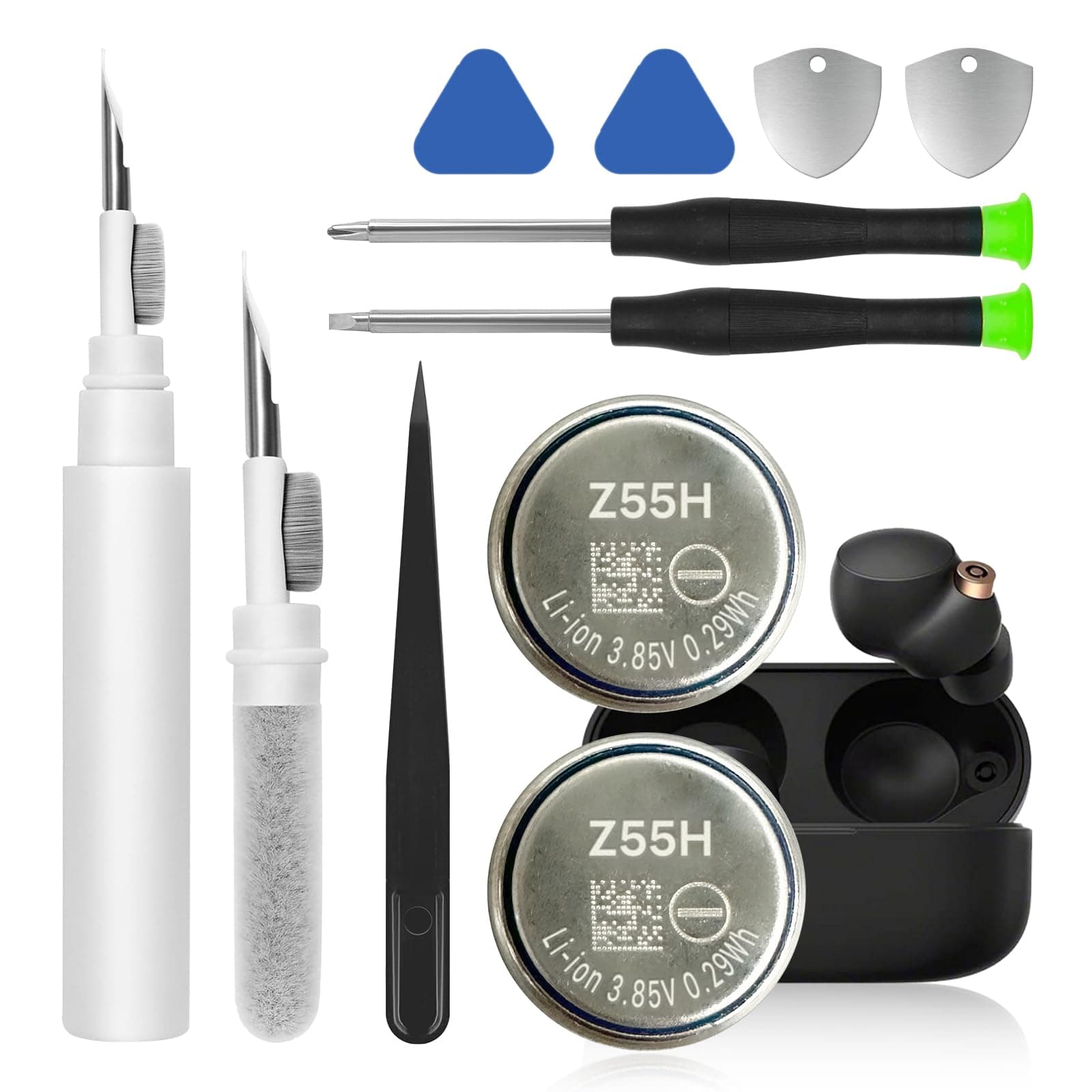 𝟮𝟬𝟮6 𝗡𝗲𝘄 𝗨𝗽𝗴𝗿𝗮𝗱𝗲𝘀 2pack Z55H 75mAh Battery, Compatible for Sony Headset WF-1000XM4, Truly Wireless Earbud Noise Cancelling Headphones Premium 3.85V Battery with Installation Tools Kit