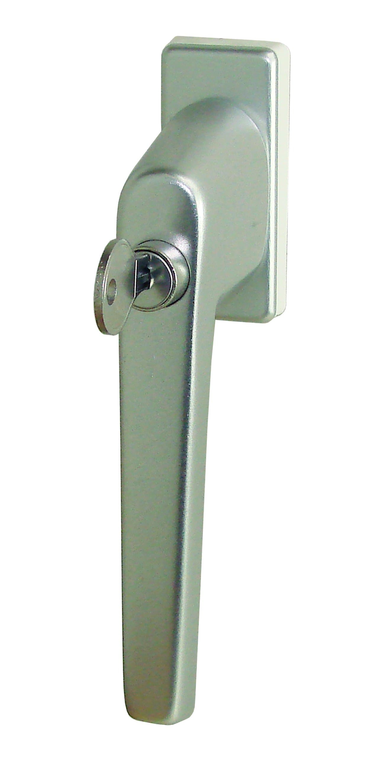 Tilt-and-Turn Window Handle with Lock, Aluminium , Silver