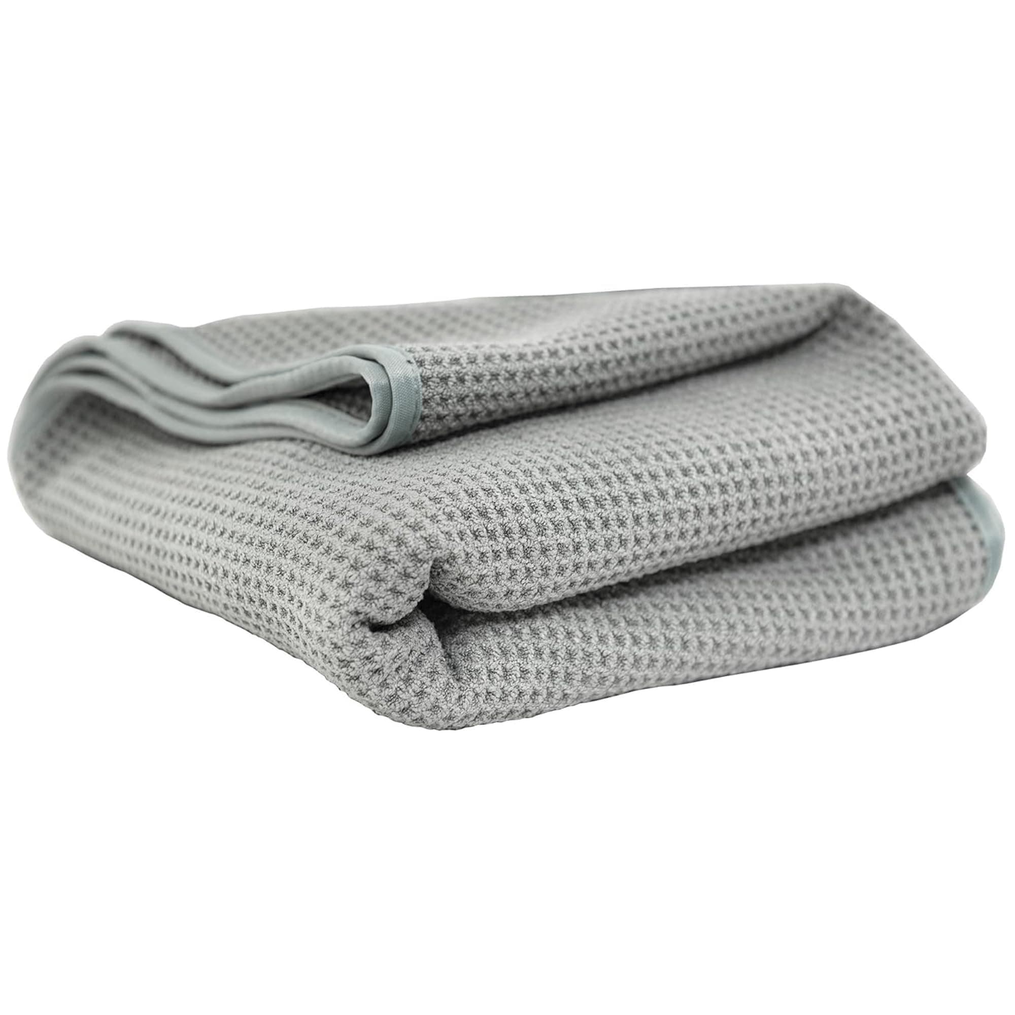 MIC_781_01 Waffle Weave Gray Matter 70/30 Blend Microfiber Drying Towel with Silk Edging 25" x 36"